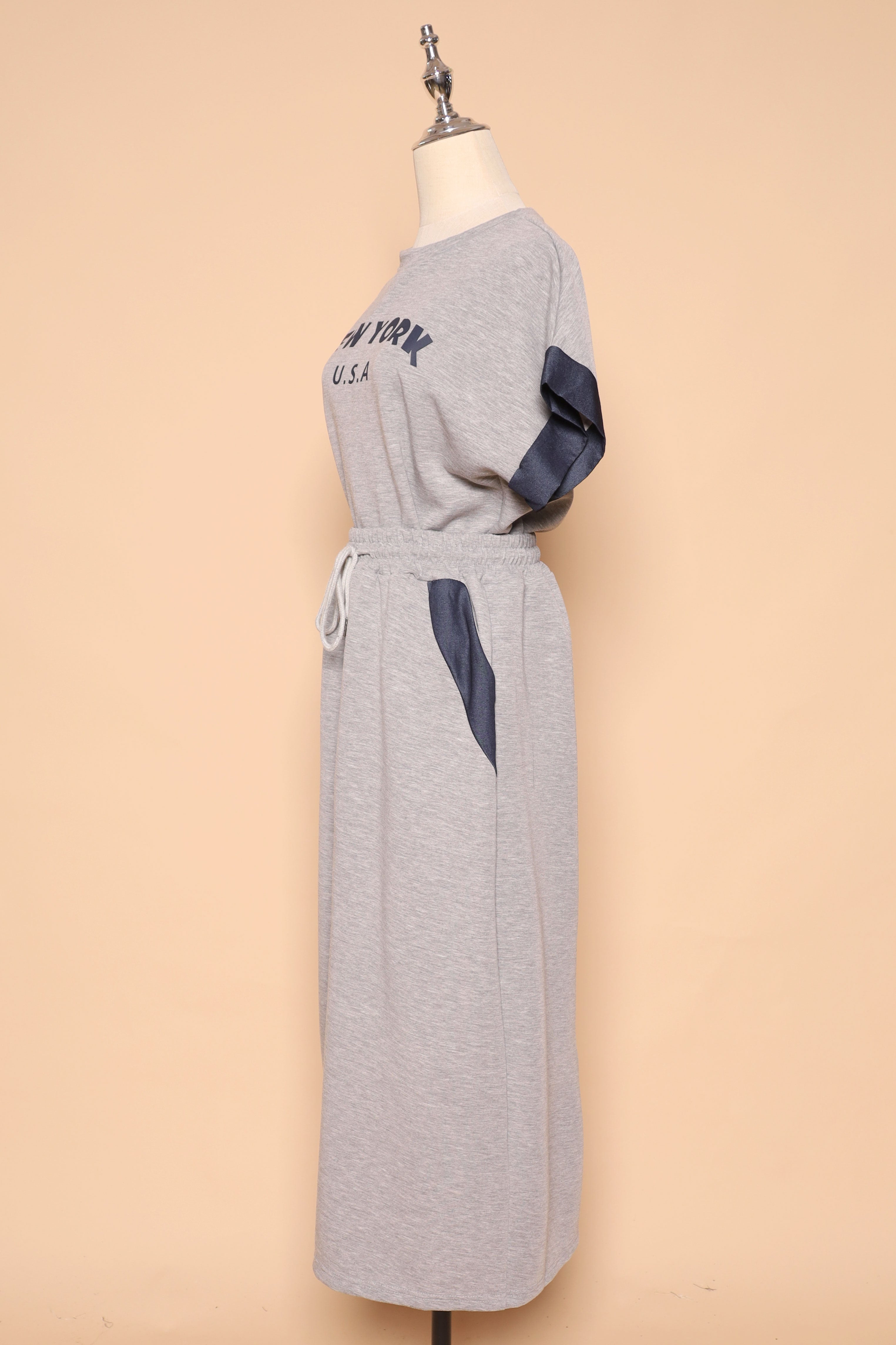 PO - New York 2 in 1 Top and Skirt Set in Grey