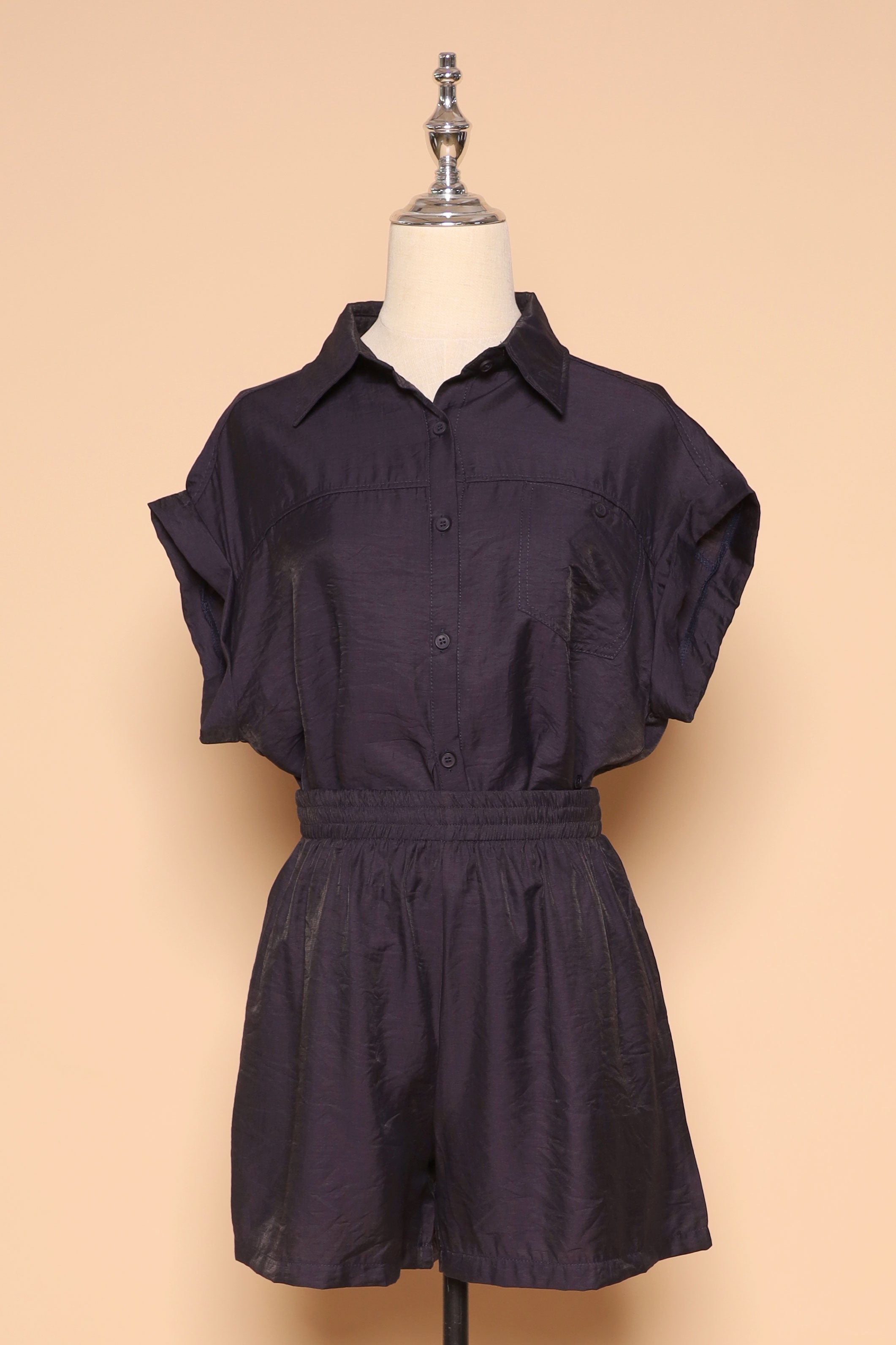 PO - Perryu 2 in 1 Top and Shorts Set in Navy
