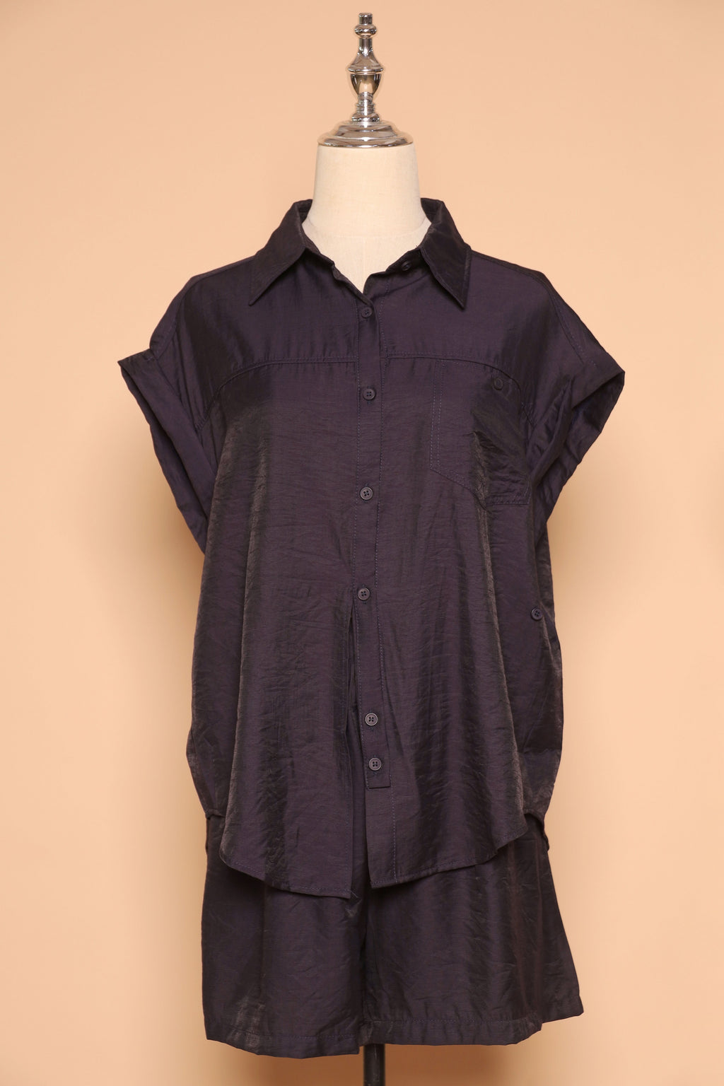 PO - Perryu 2 in 1 Top and Shorts Set in Navy