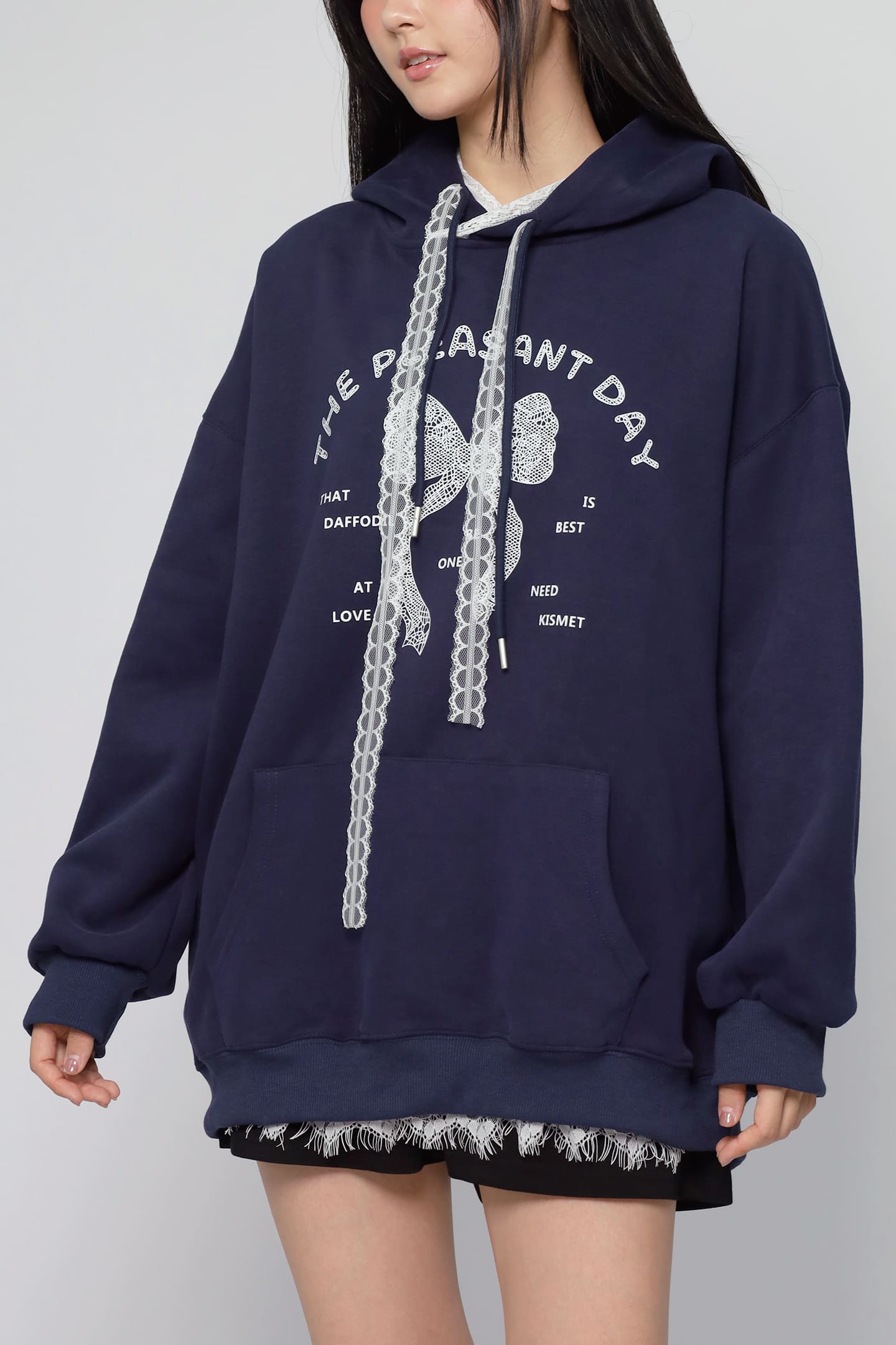 JOY - Pleasant Day Hoodie Pullover in Navy Blue