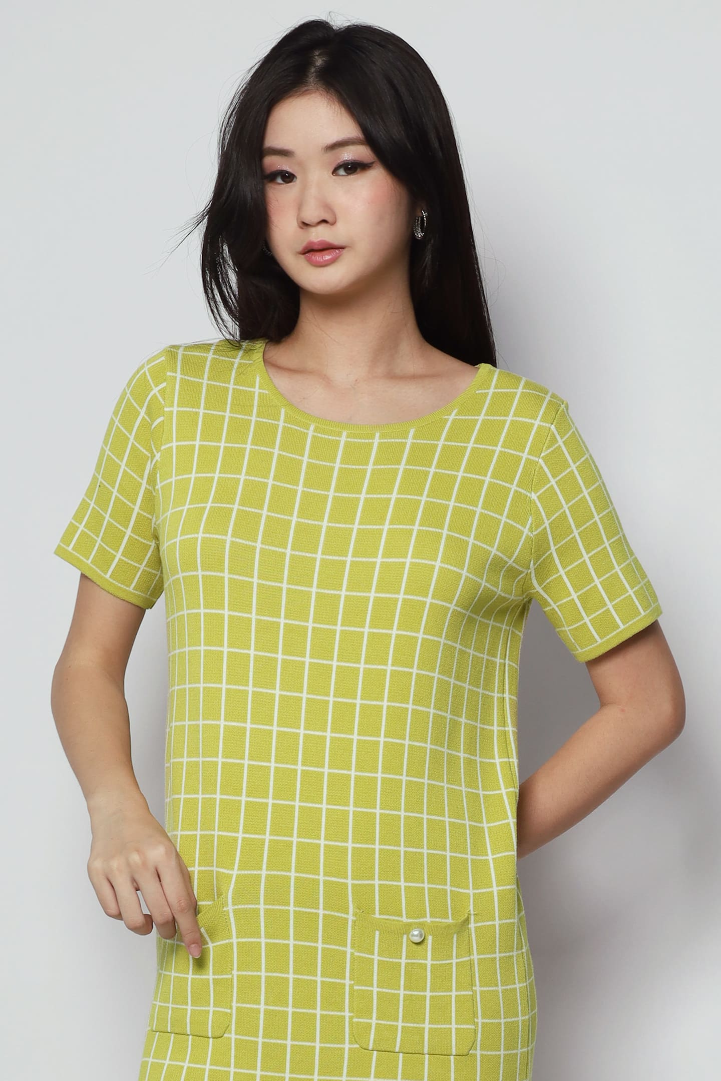 Priya Checkered Knit Dress