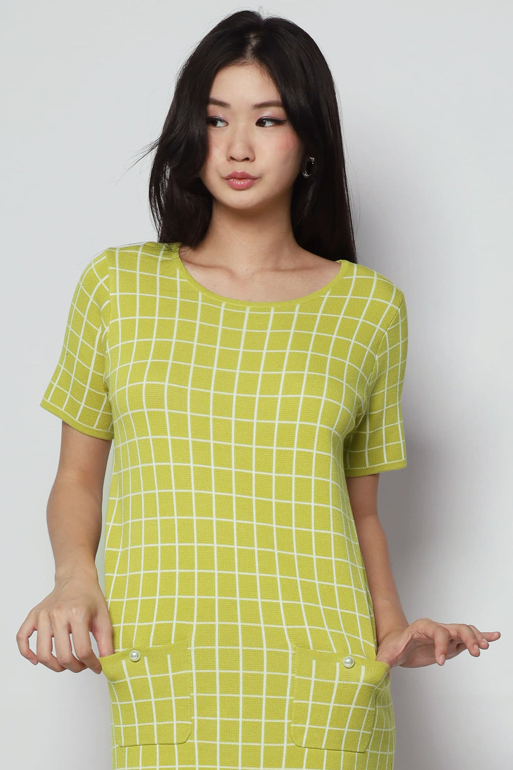 Priya Checkered Knit Dress