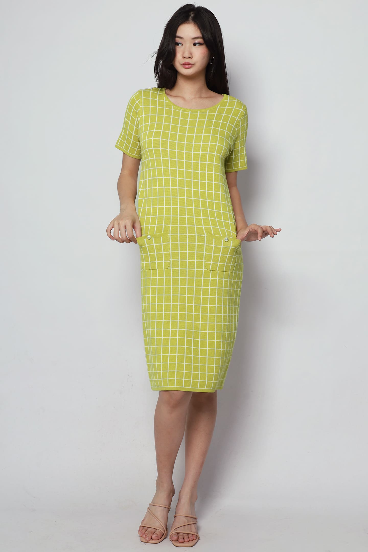 Priya Checkered Knit Dress