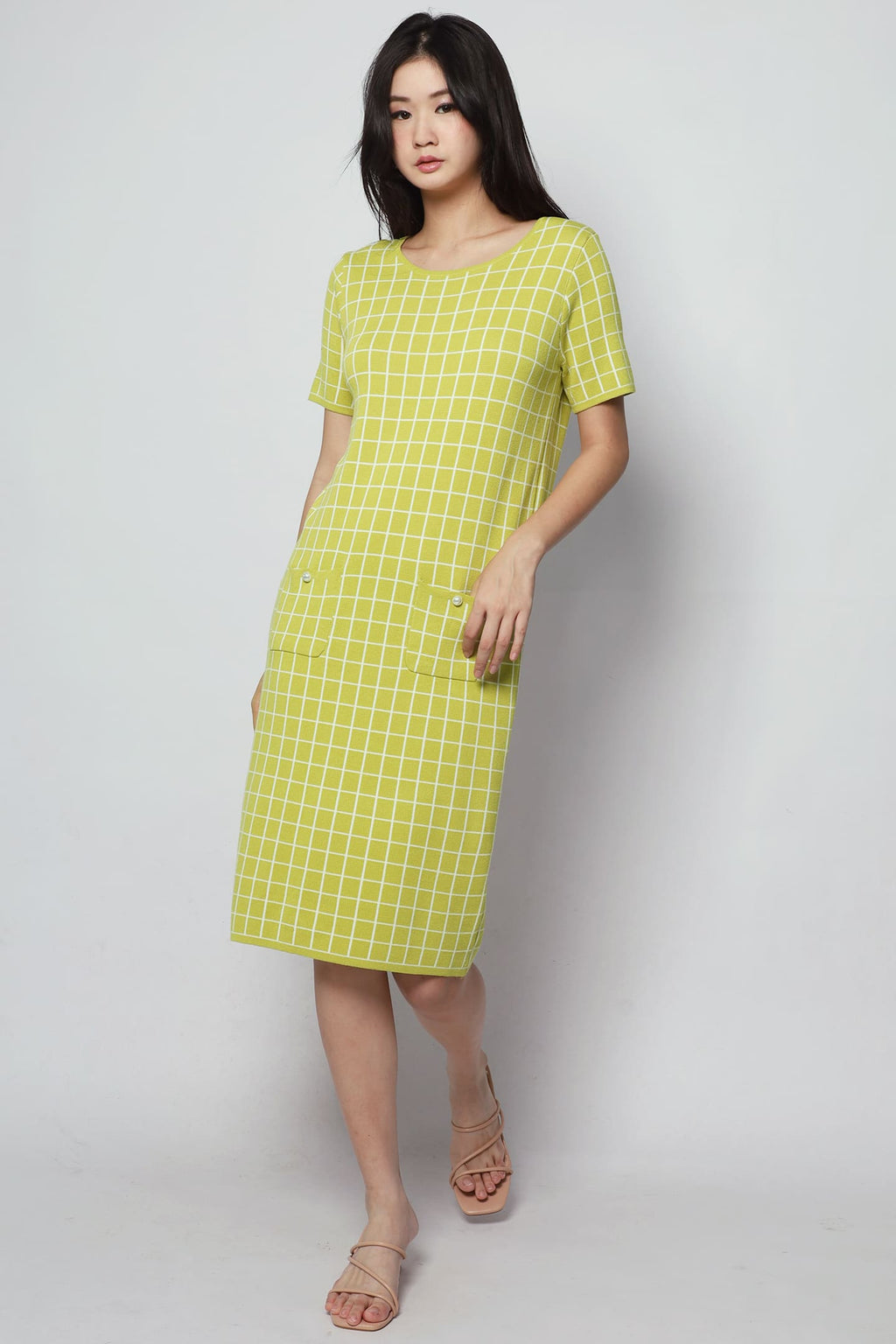 Priya Checkered Knit Dress