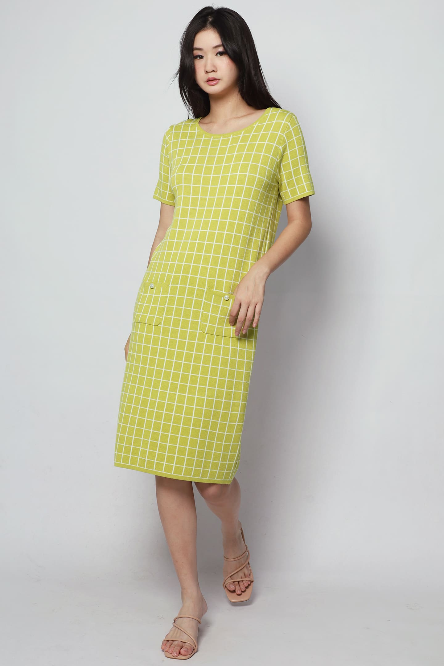 Priya Checkered Knit Dress