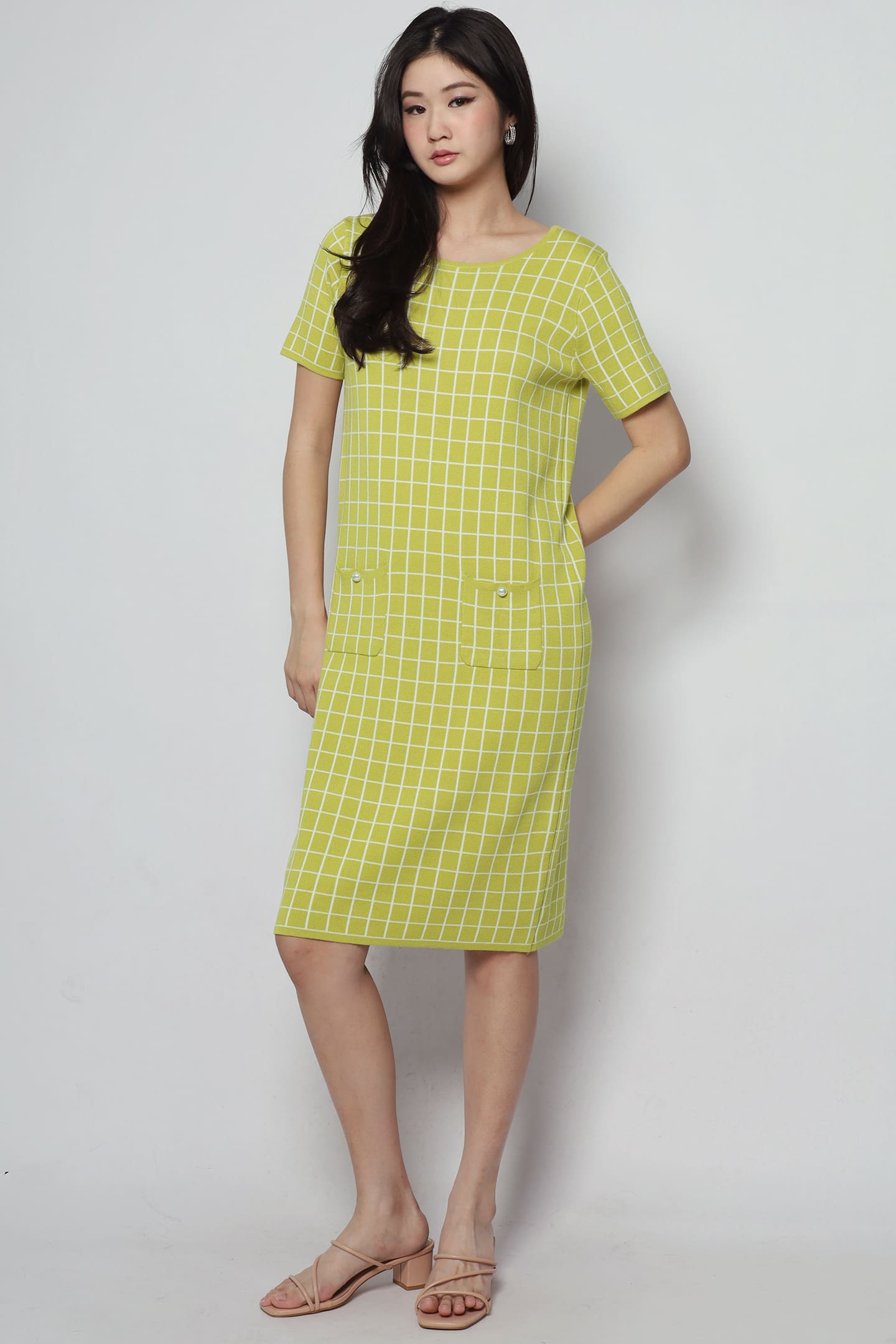 Priya Checkered Knit Dress