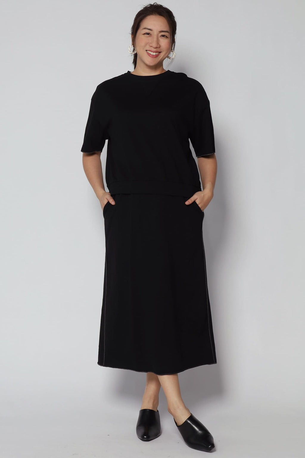 Rocco 2 in 1 Top and Skirt Set in Black