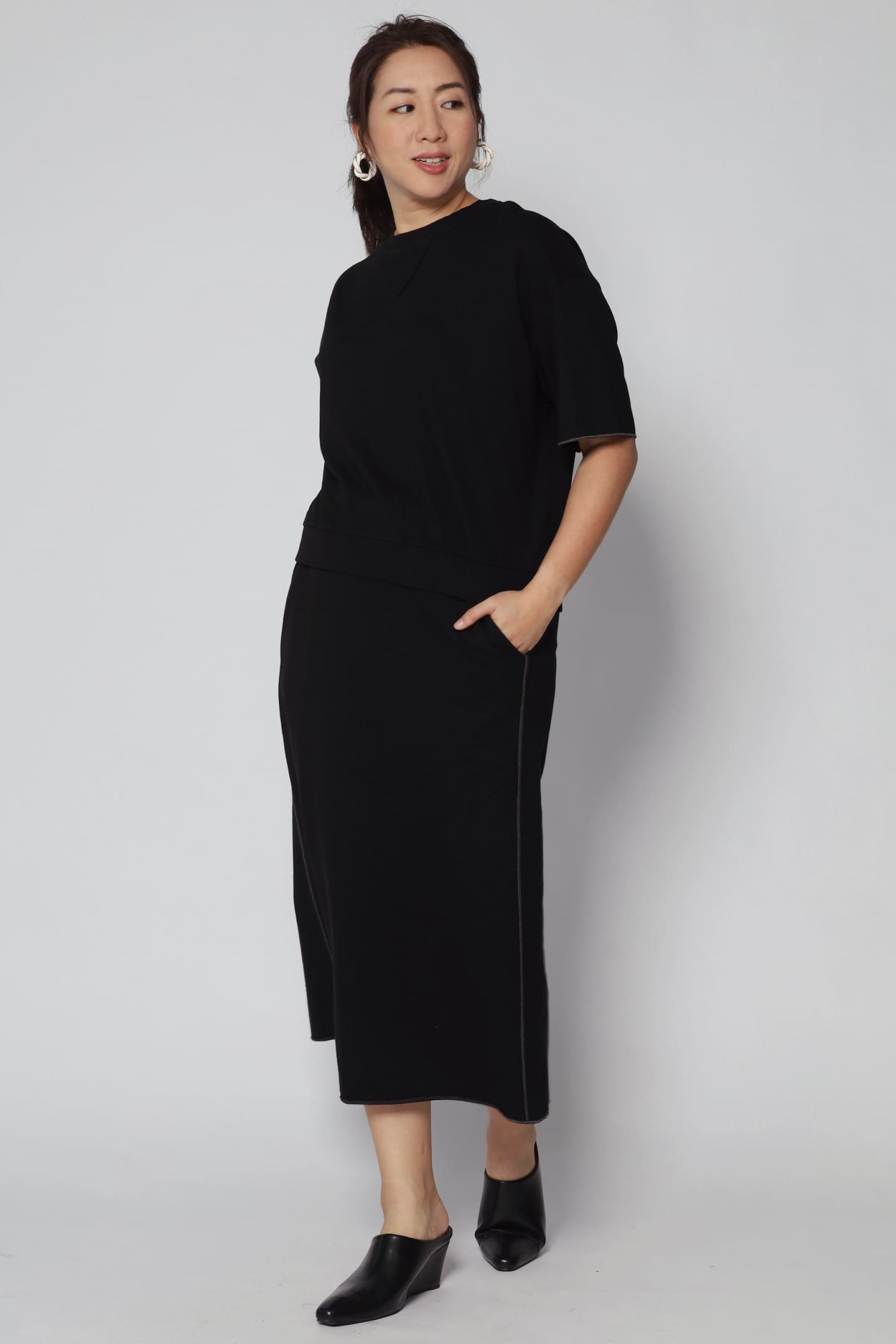 Rocco 2 in 1 Top and Skirt Set in Black