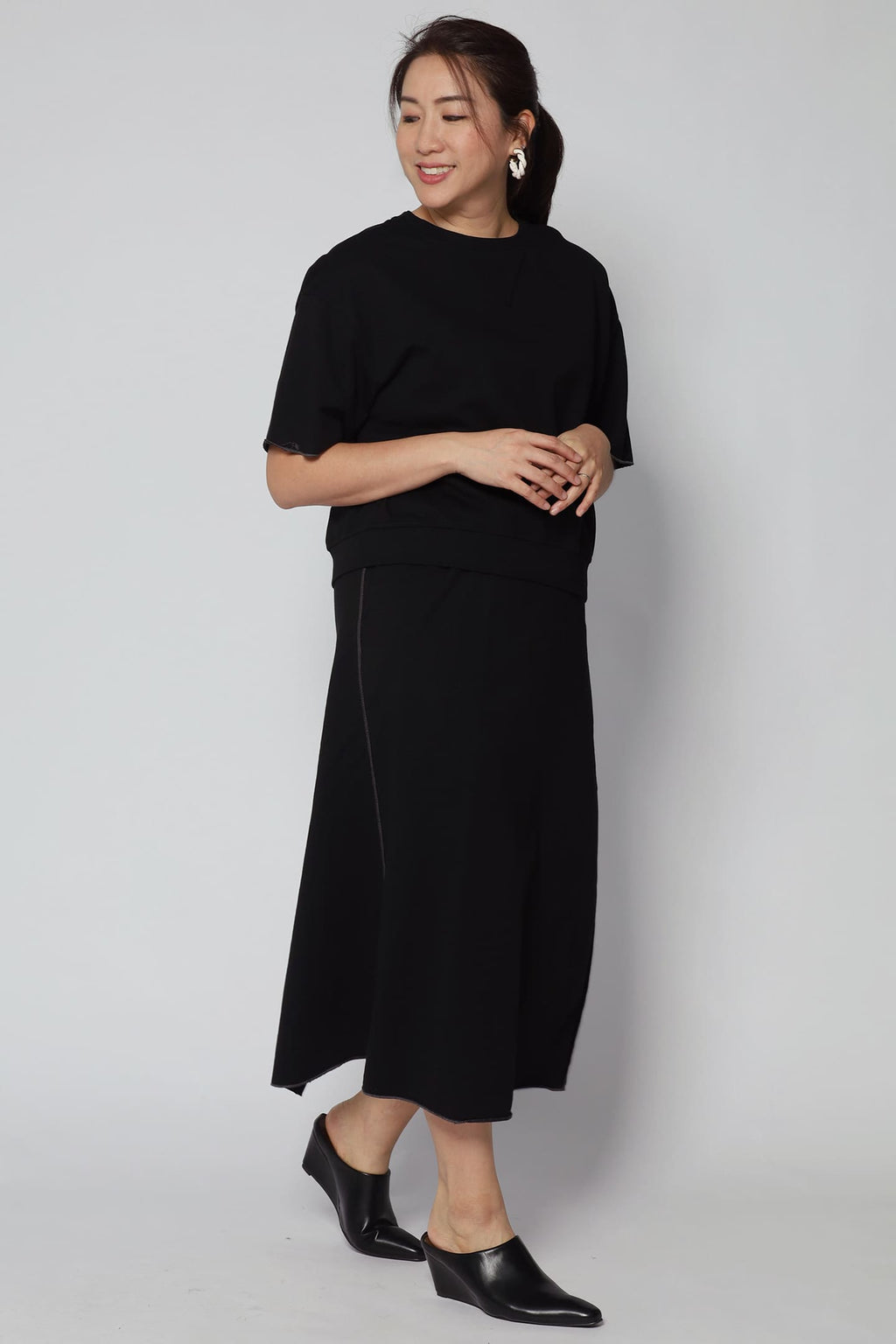 Rocco 2 in 1 Top and Skirt Set in Black