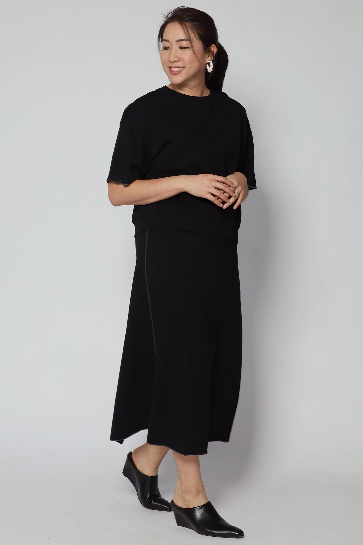 Rocco 2 in 1 Top and Skirt Set in Black