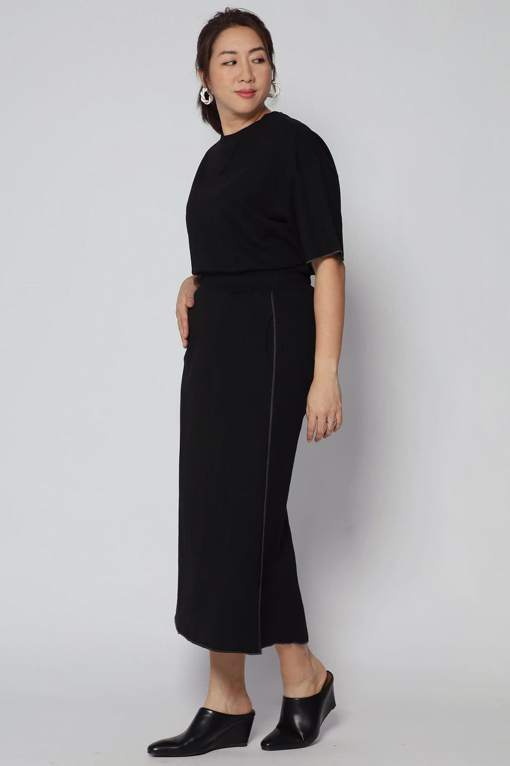 Rocco 2 in 1 Top and Skirt Set in Black