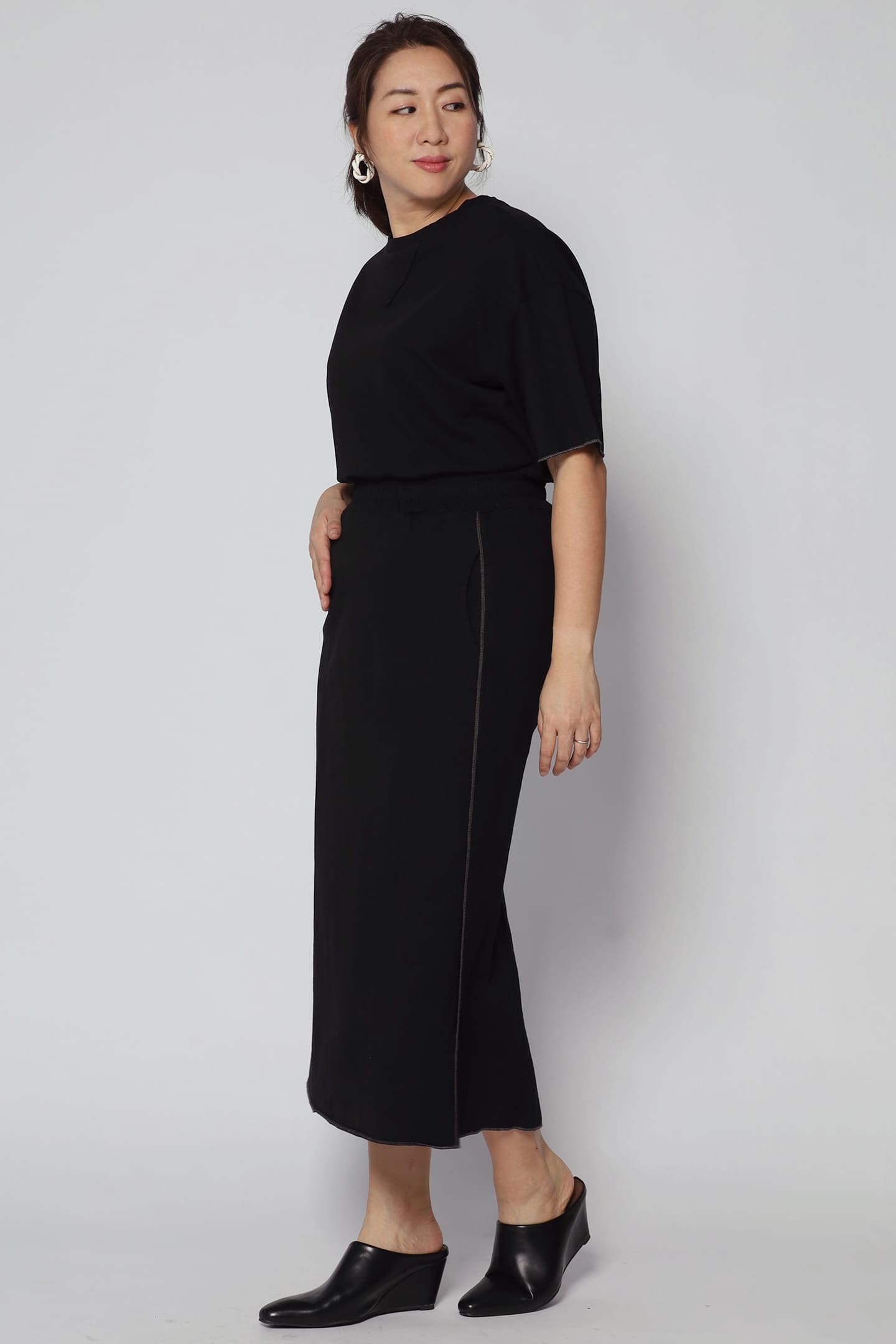 Rocco 2 in 1 Top and Skirt Set in Black