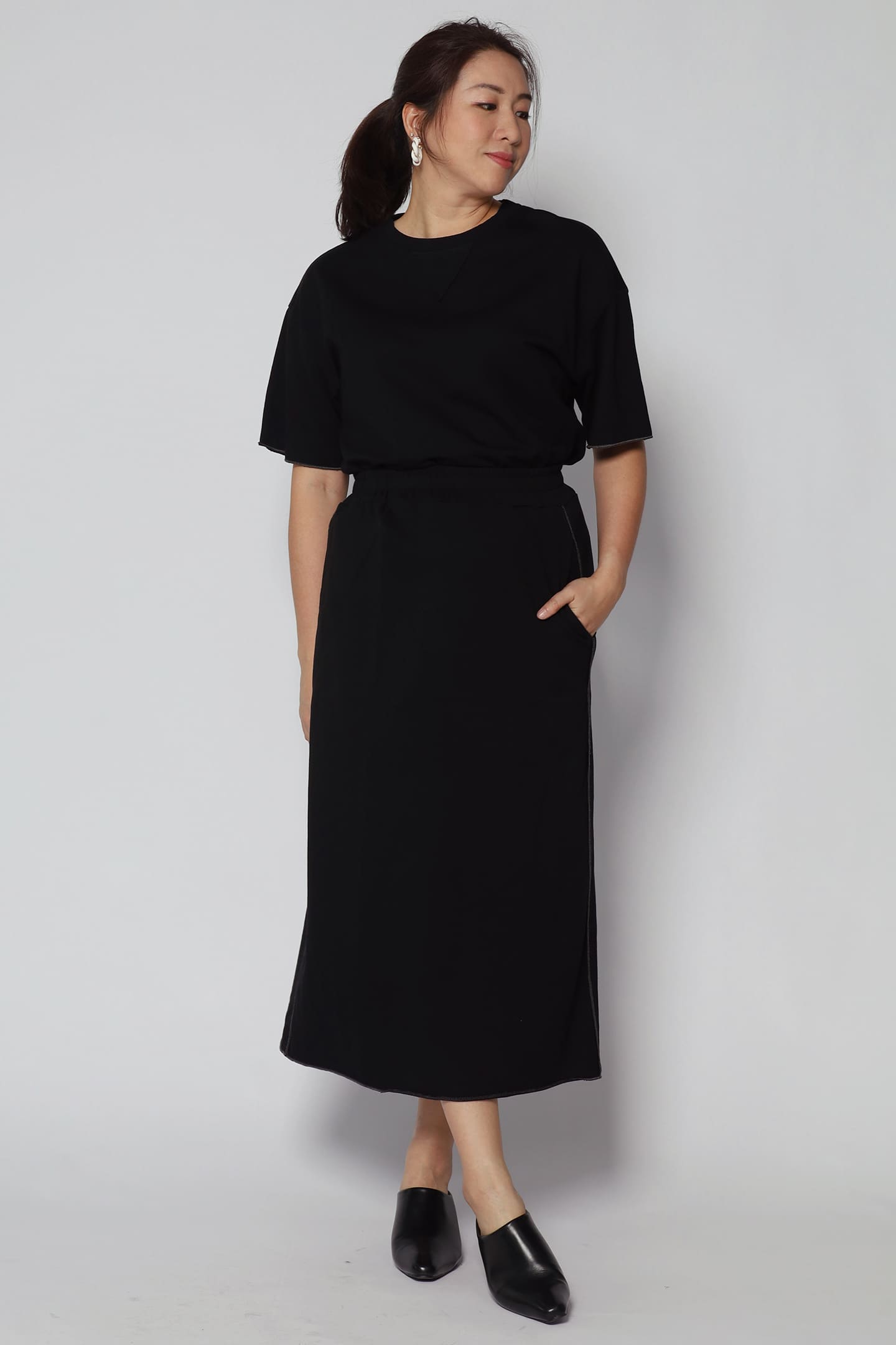 Rocco 2 in 1 Top and Skirt Set in Black