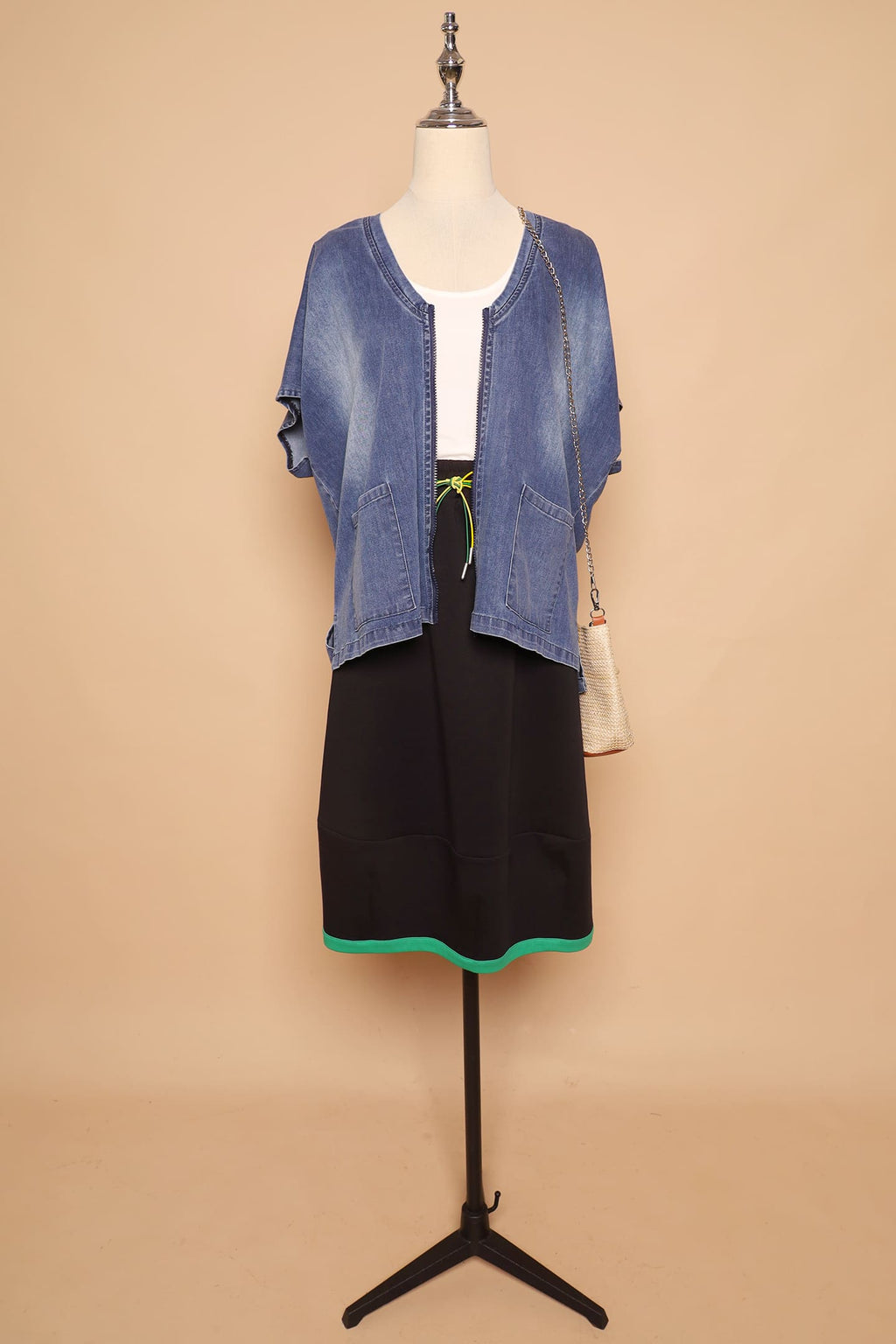 PO - Ryanne Zipper Jacket in Dark Denim