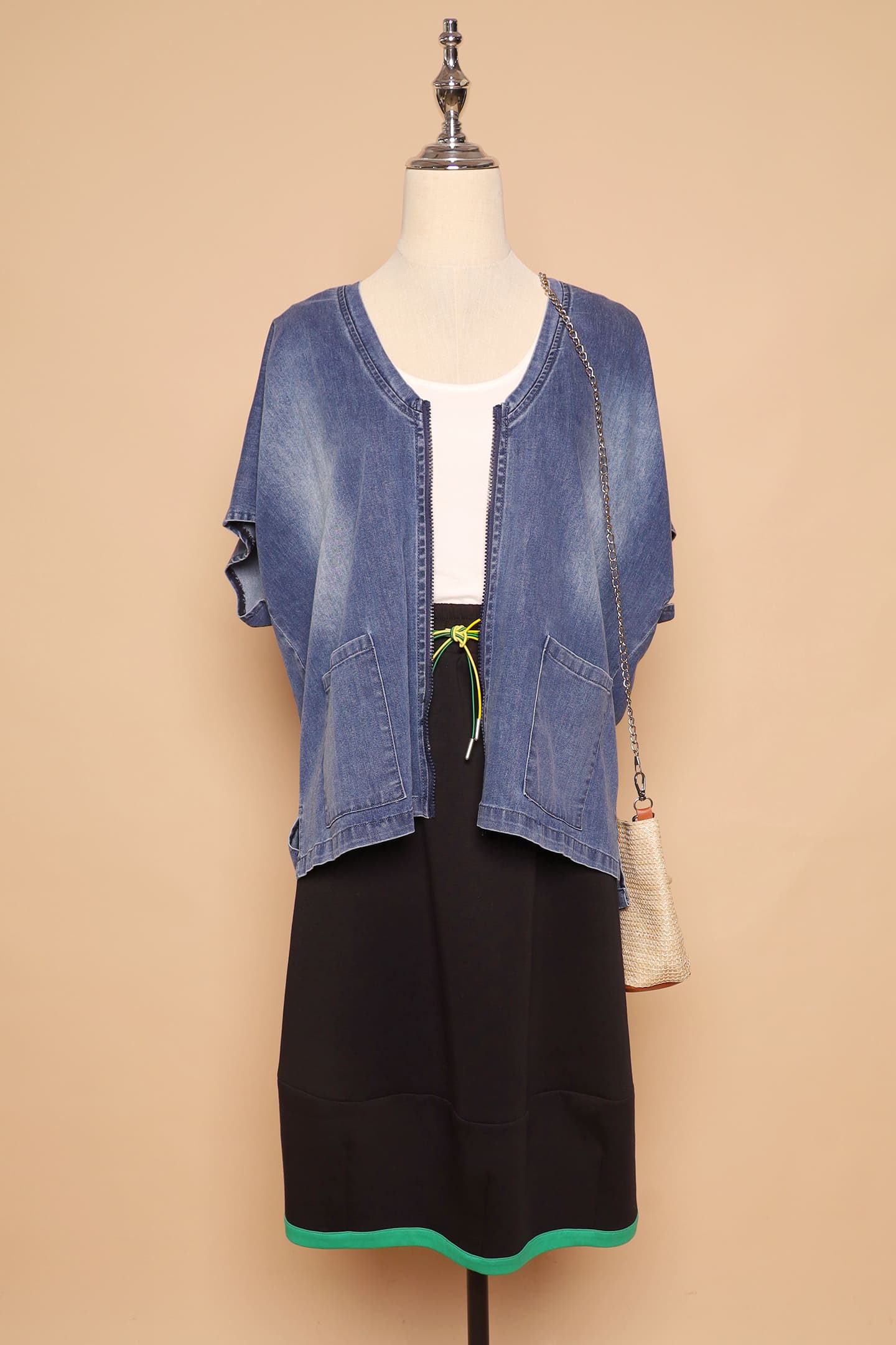 PO - Ryanne Zipper Jacket in Dark Denim