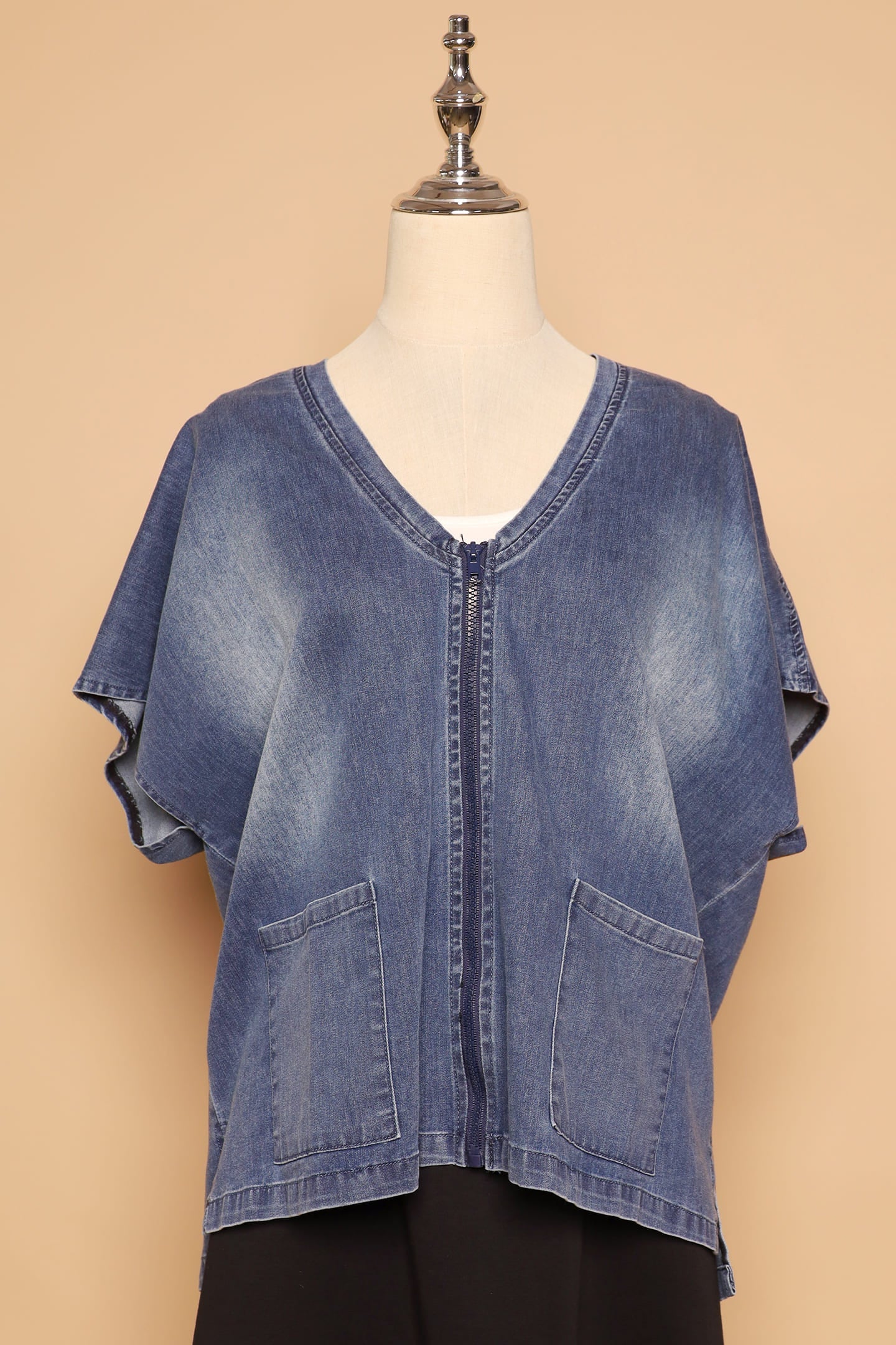 PO - Ryanne Zipper Jacket in Dark Denim