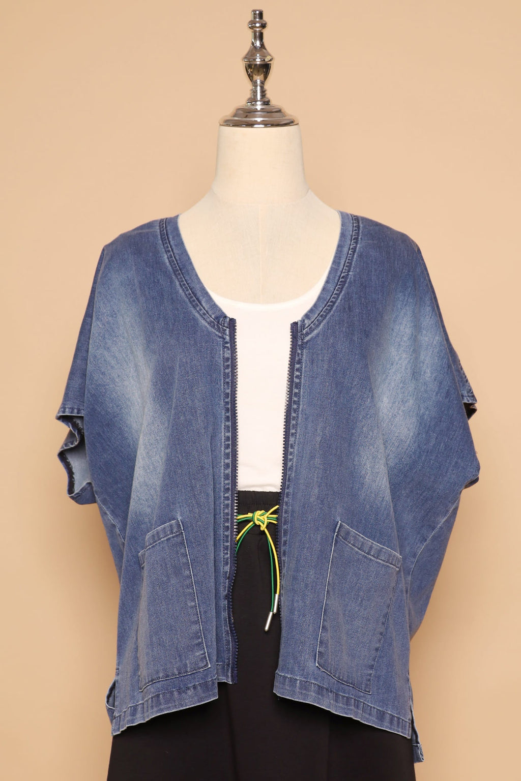 PO - Ryanne Zipper Jacket in Dark Denim