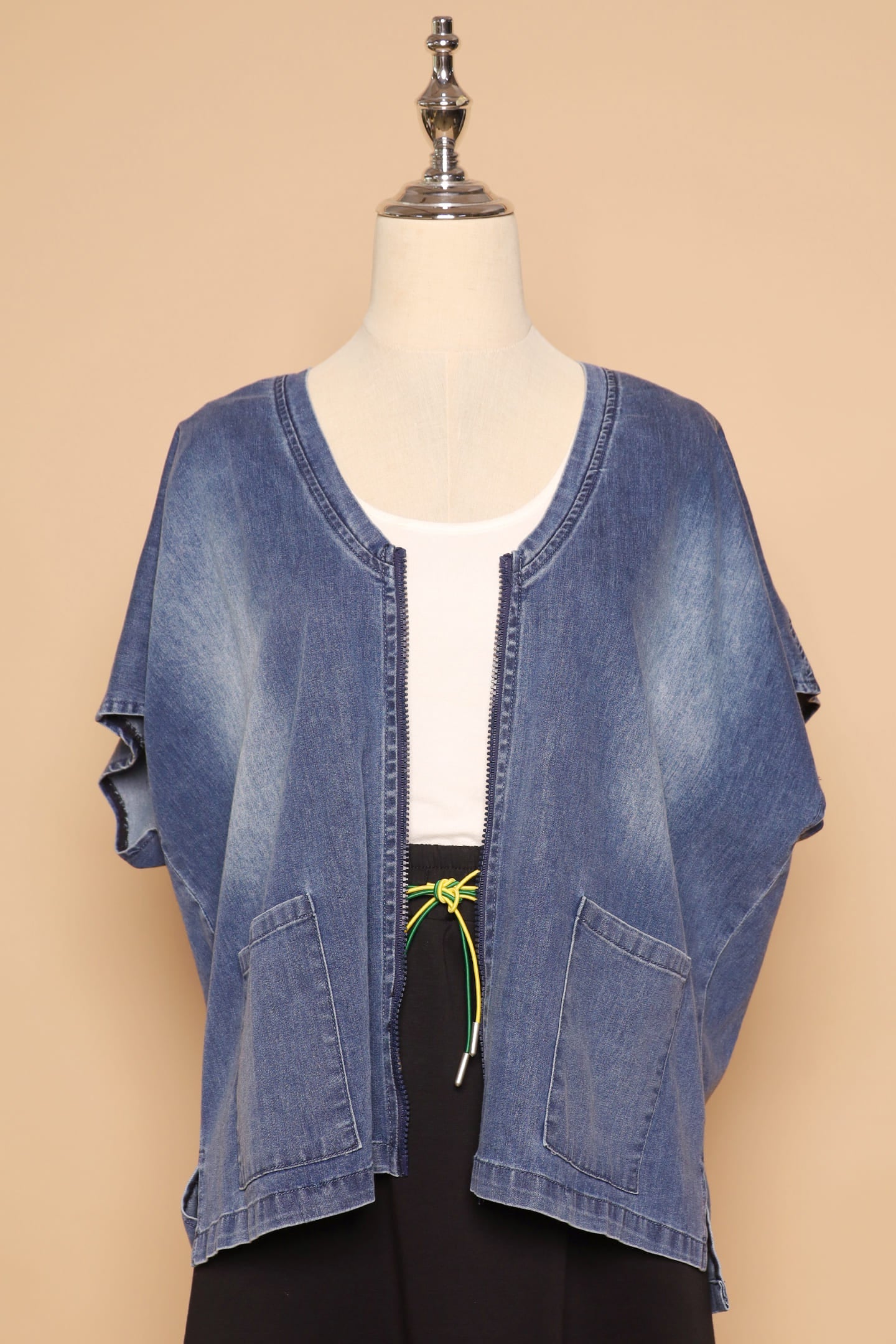 PO - Ryanne Zipper Jacket in Dark Denim