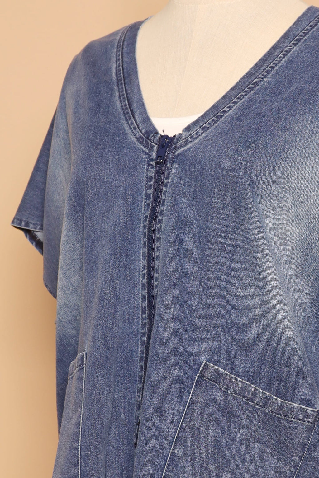 PO - Ryanne Zipper Jacket in Dark Denim