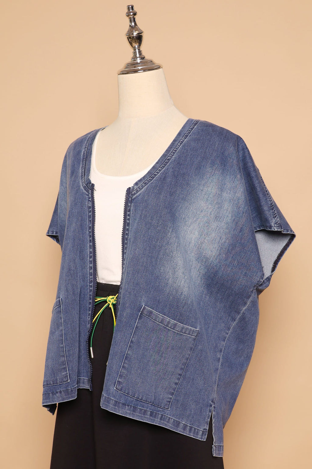 PO - Ryanne Zipper Jacket in Dark Denim