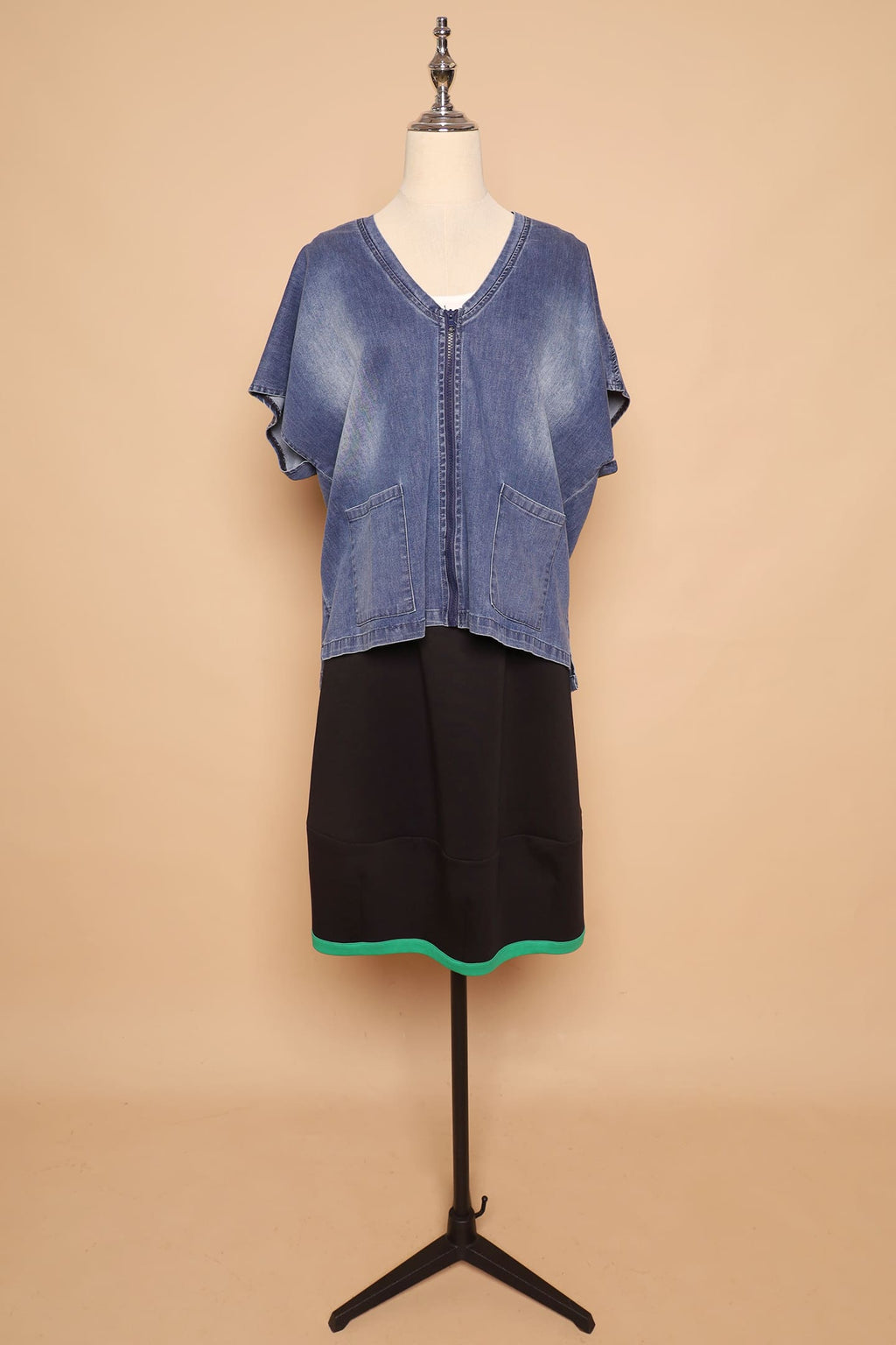 PO - Ryanne Zipper Jacket in Dark Denim