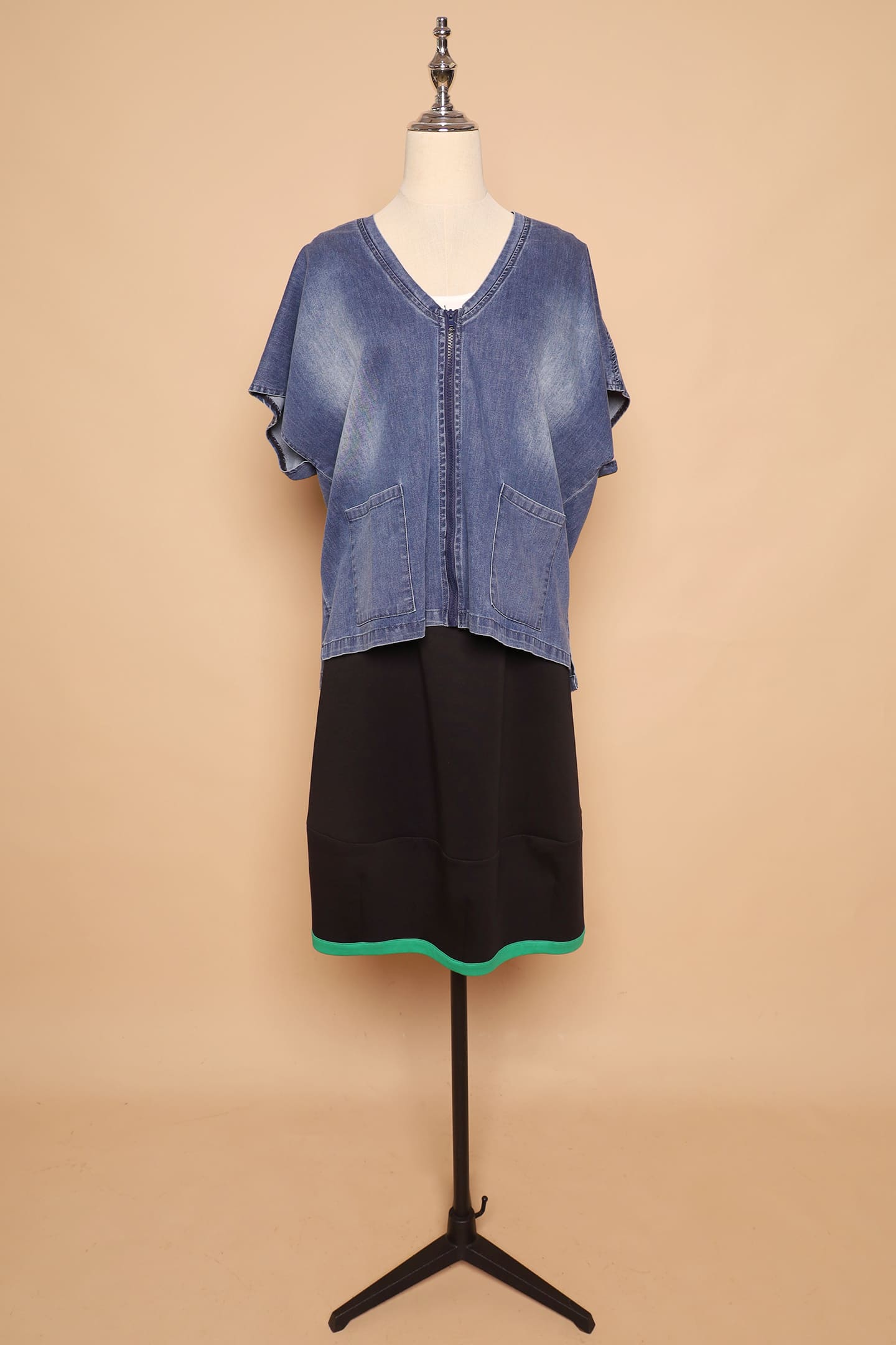 PO - Ryanne Zipper Jacket in Dark Denim