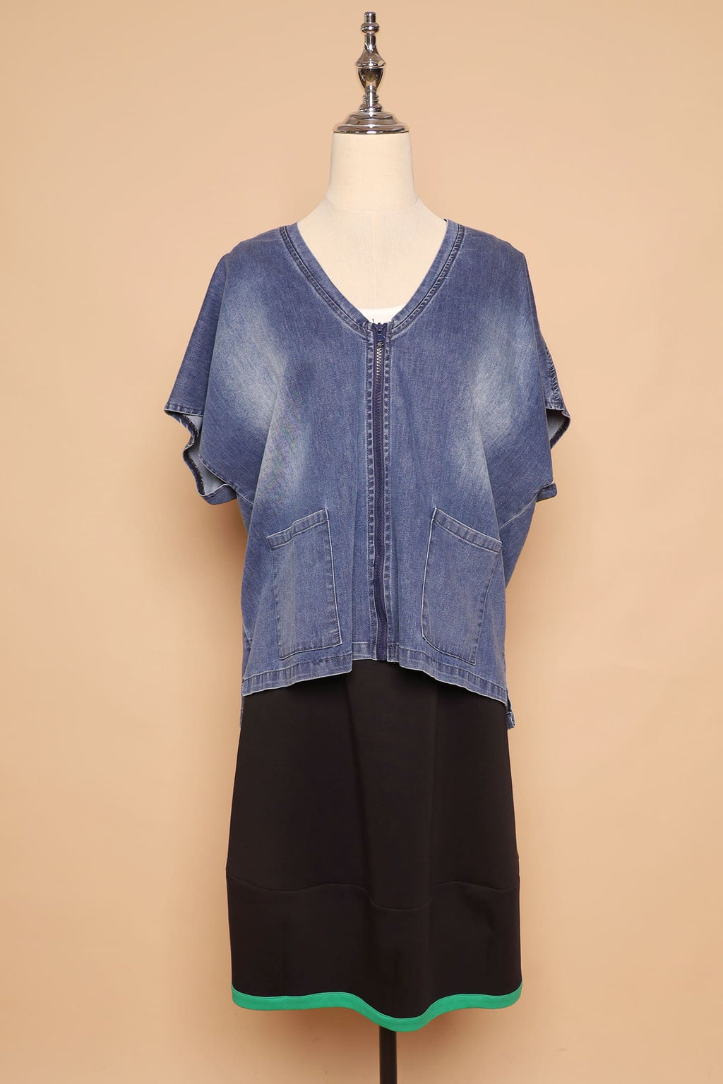 PO - Ryanne Zipper Jacket in Dark Denim