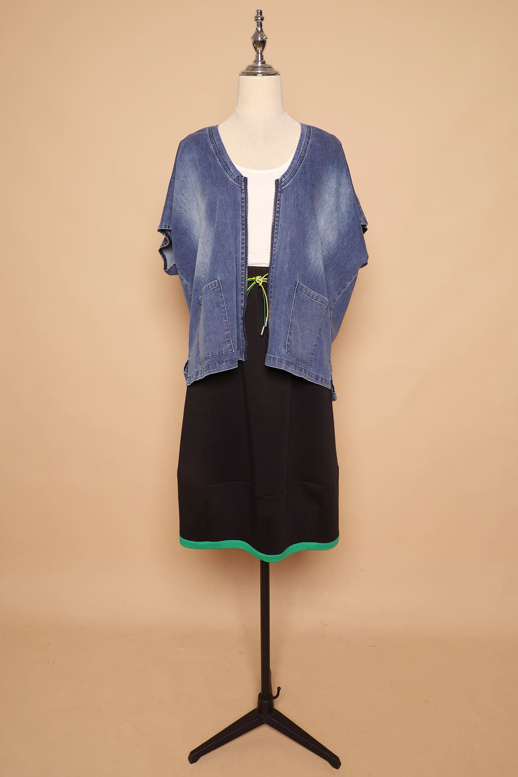 PO - Ryanne Zipper Jacket in Dark Denim