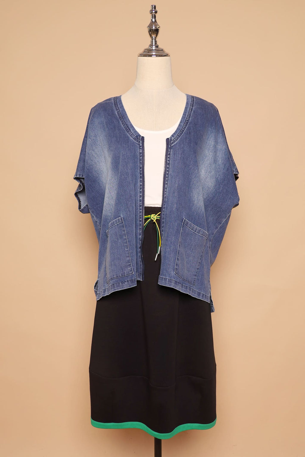 PO - Ryanne Zipper Jacket in Dark Denim