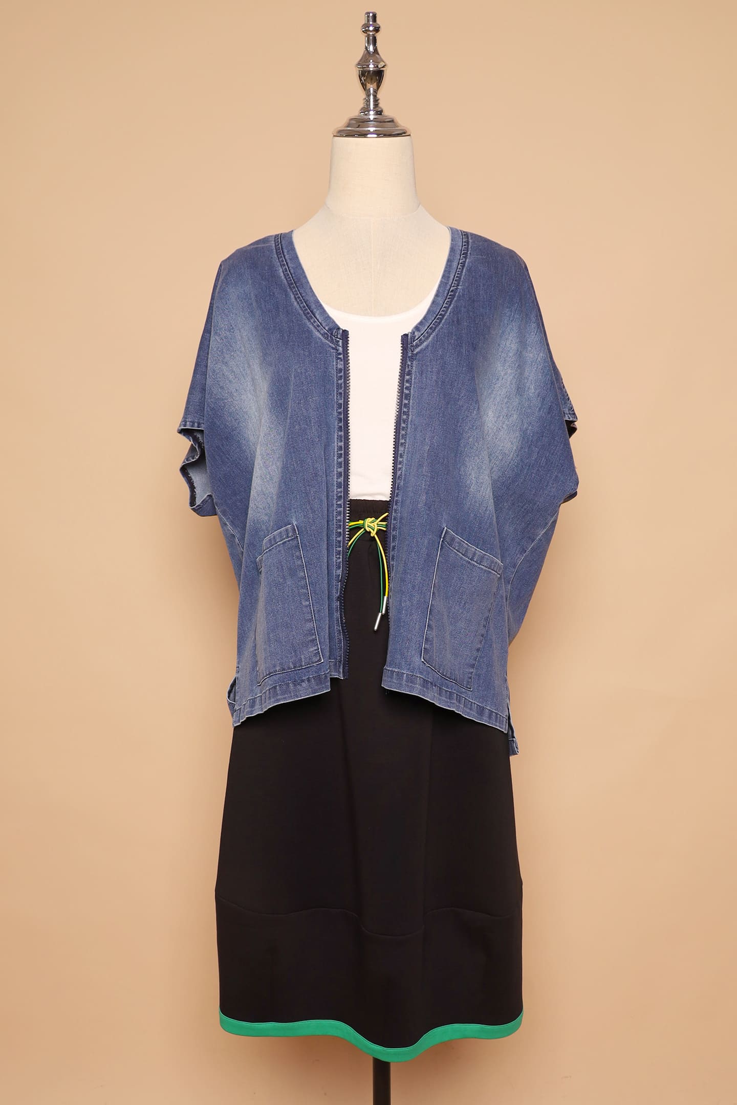 PO - Ryanne Zipper Jacket in Dark Denim