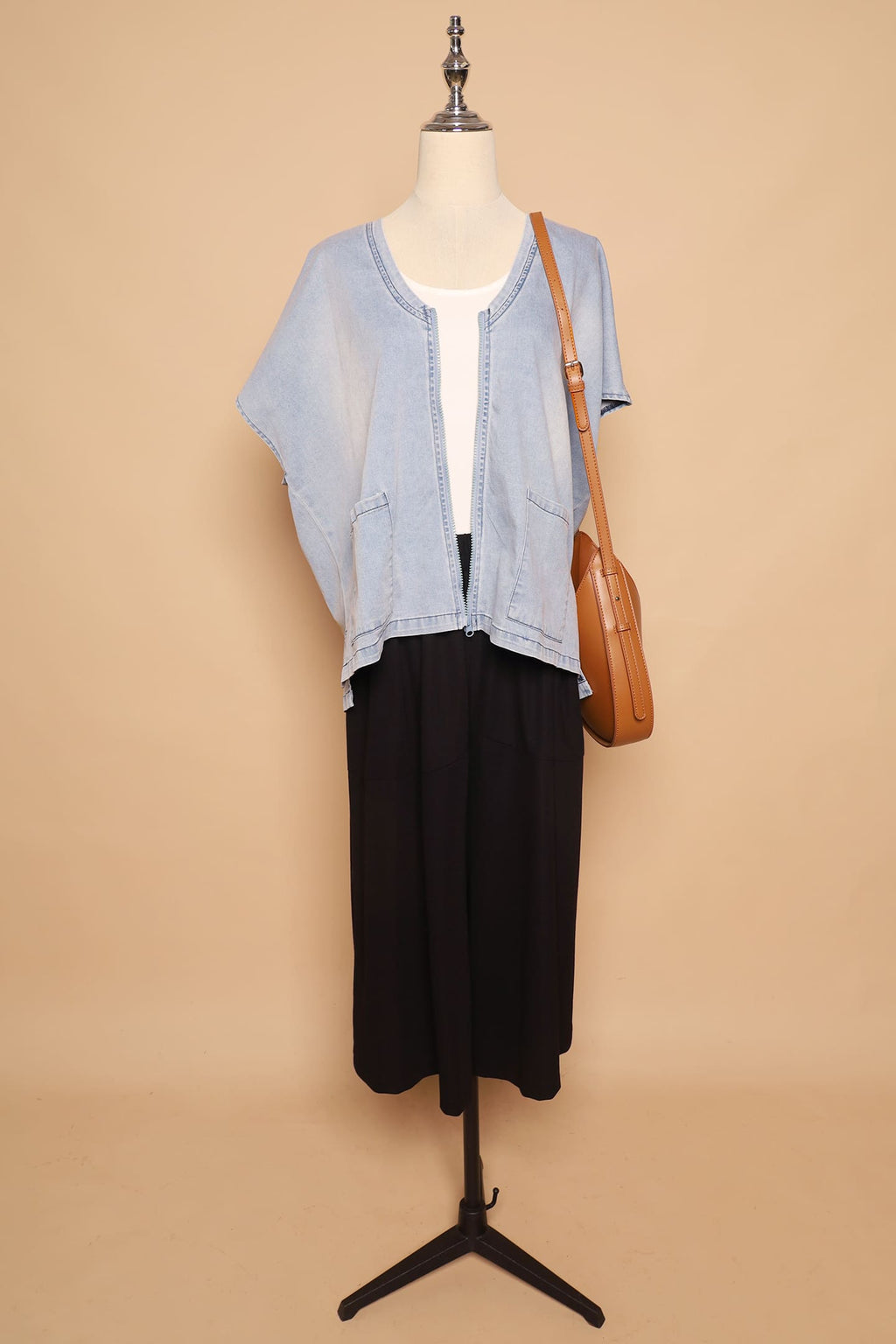 PO - Ryanne Zipper Jacket in Light Denim