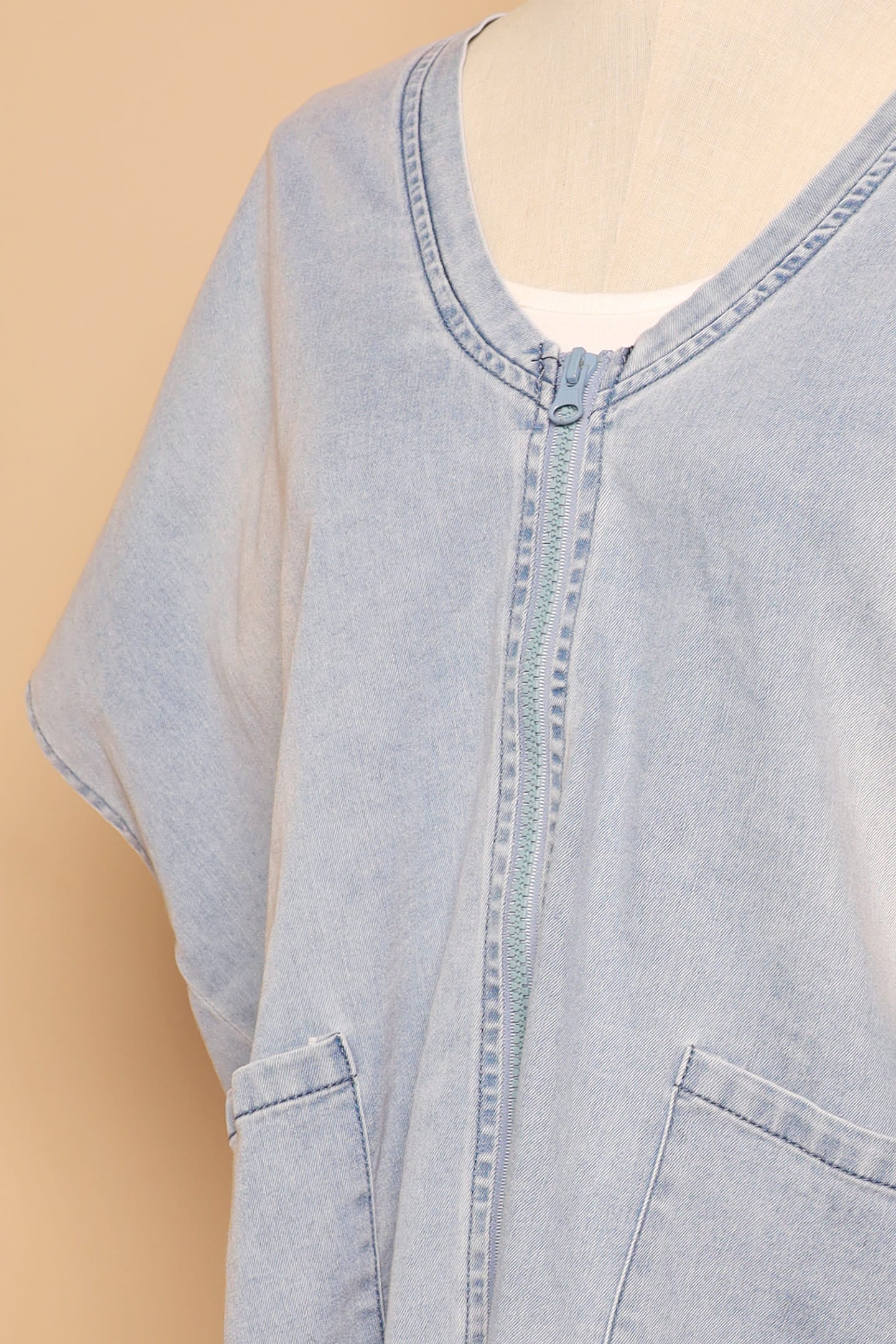 PO - Ryanne Zipper Jacket in Light Denim