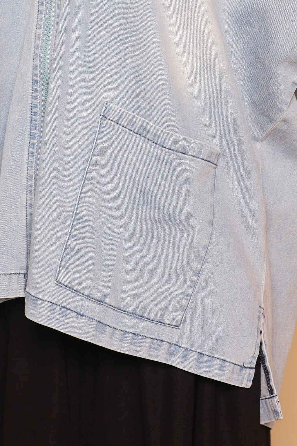 PO - Ryanne Zipper Jacket in Light Denim