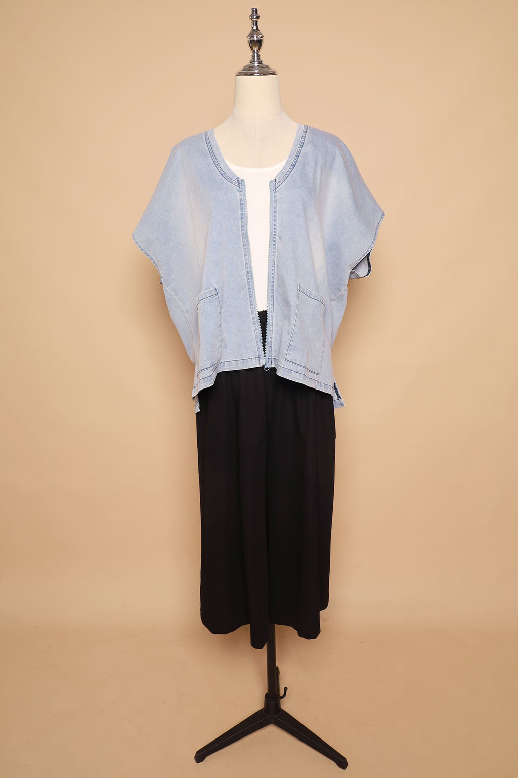 PO - Ryanne Zipper Jacket in Light Denim