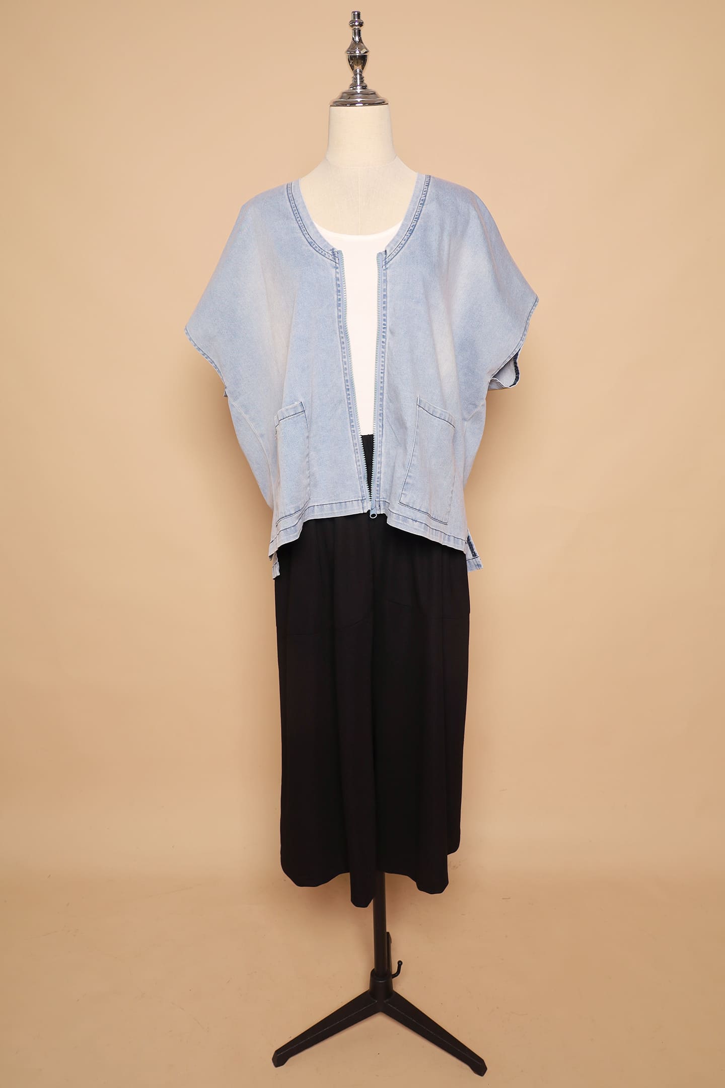 PO - Ryanne Zipper Jacket in Light Denim