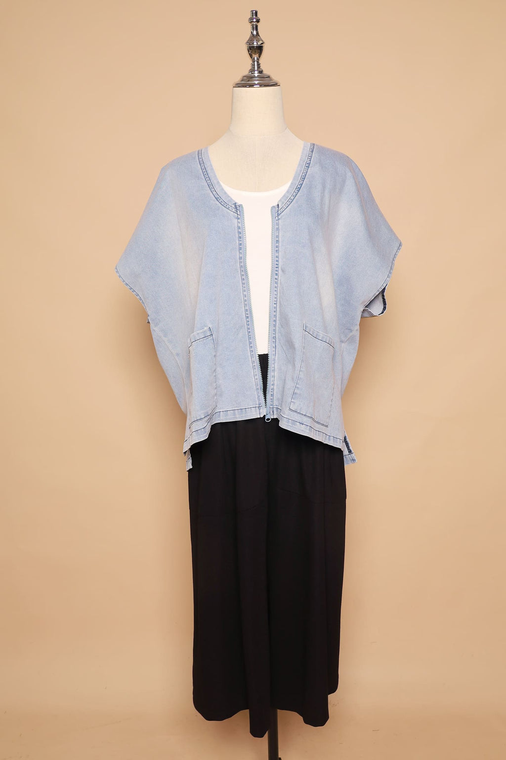 PO - Ryanne Zipper Jacket in Light Denim