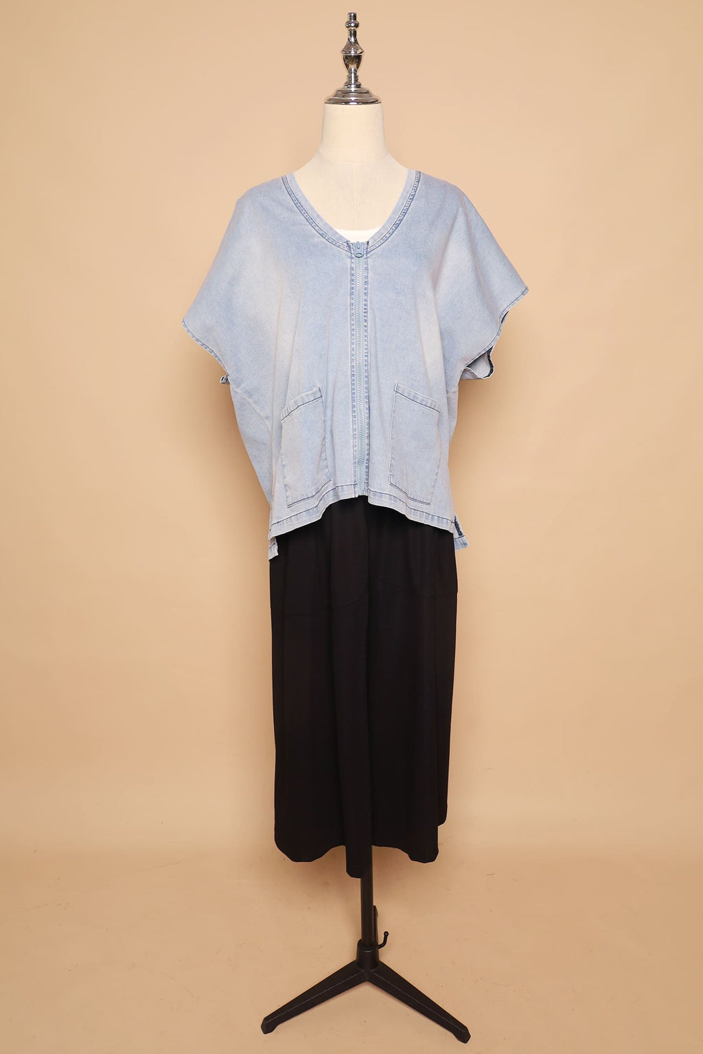 PO - Ryanne Zipper Jacket in Light Denim