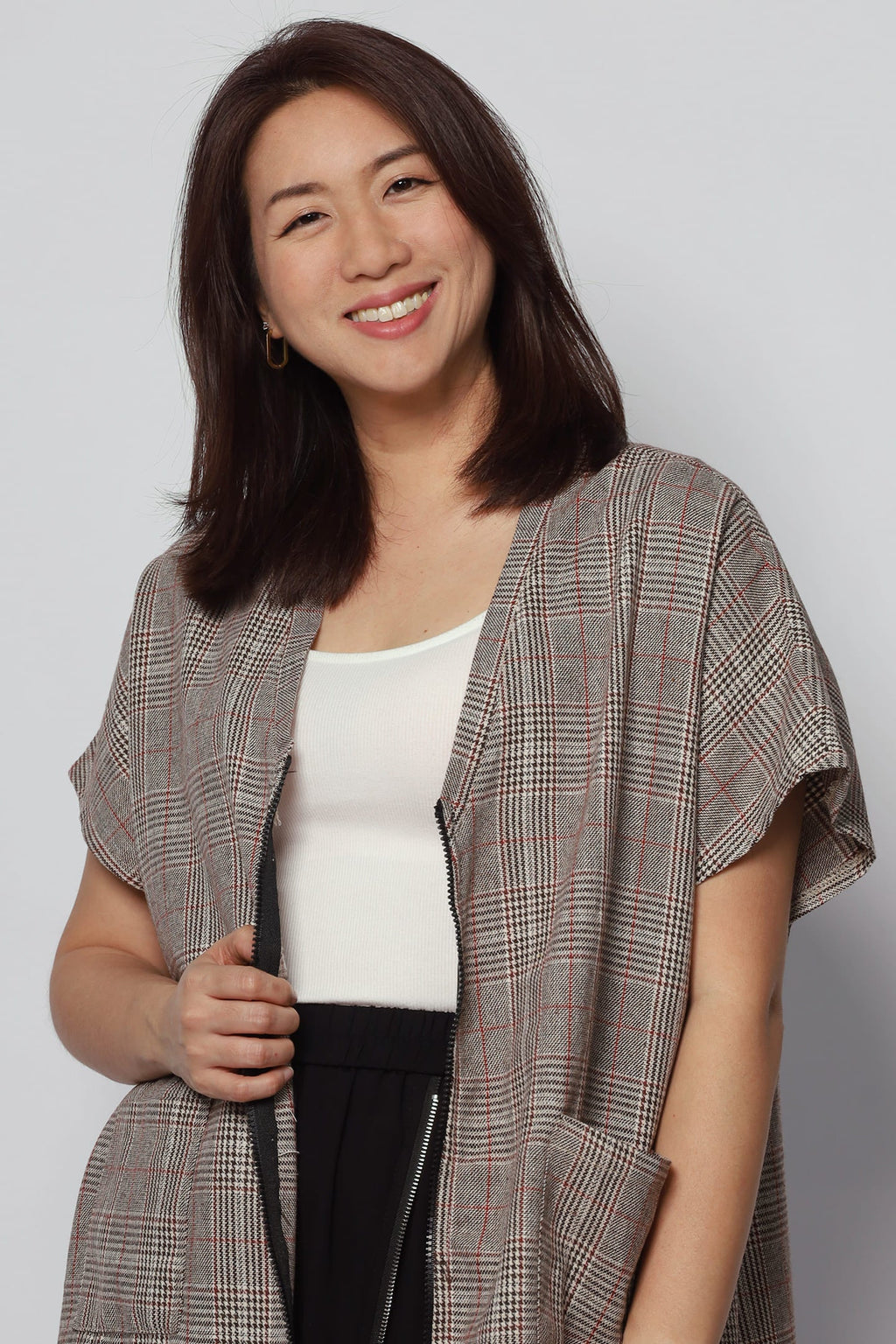 Ryanne Zipper Jacket in Checks