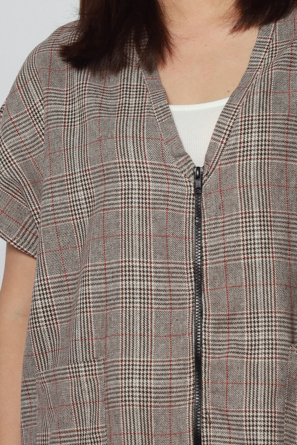 Ryanne Zipper Jacket in Checks