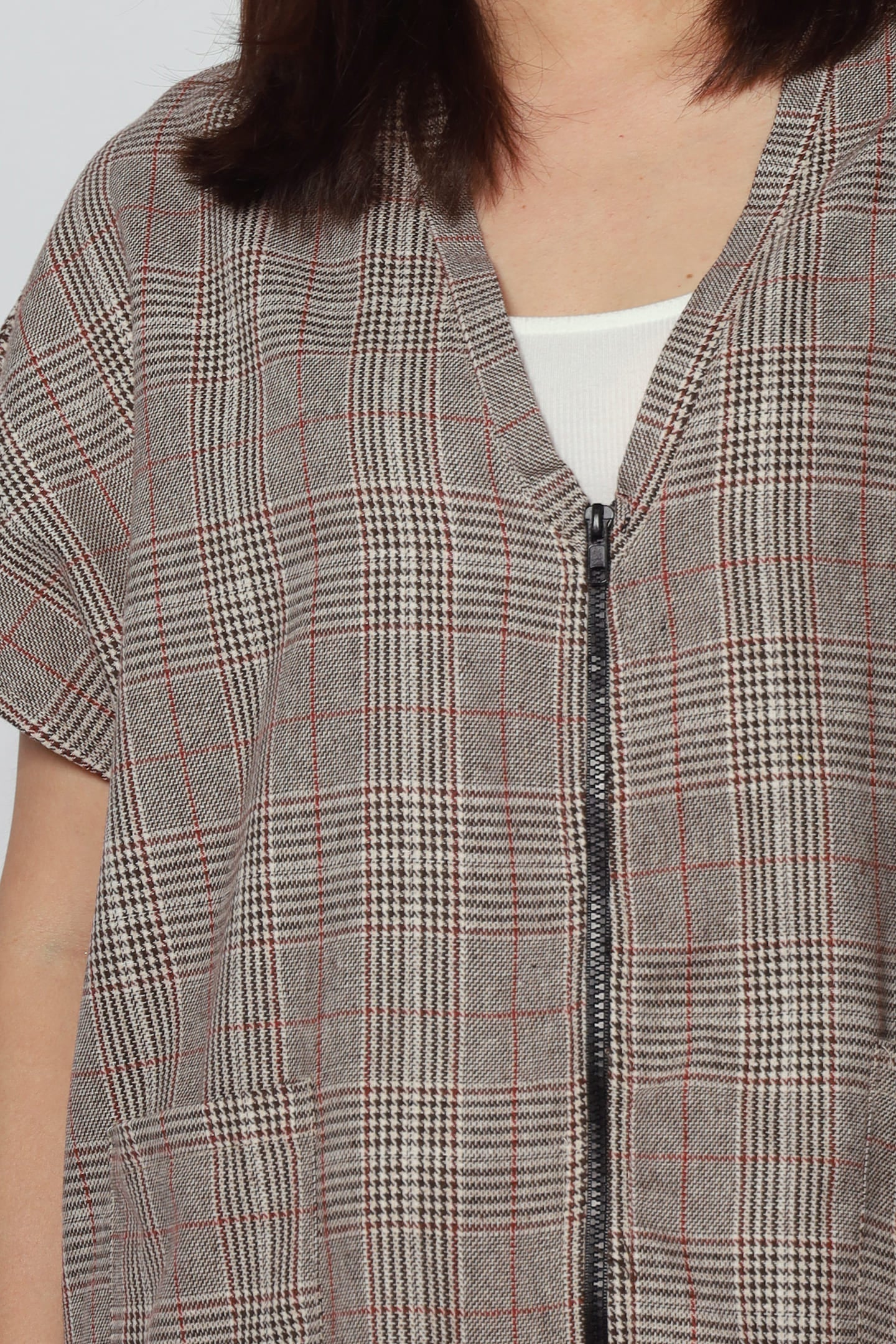 Ryanne Zipper Jacket in Checks