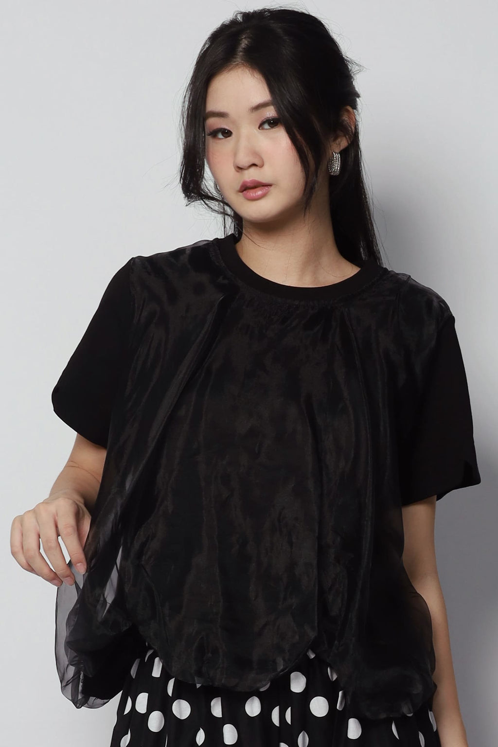 Sisi Organza Top in Black