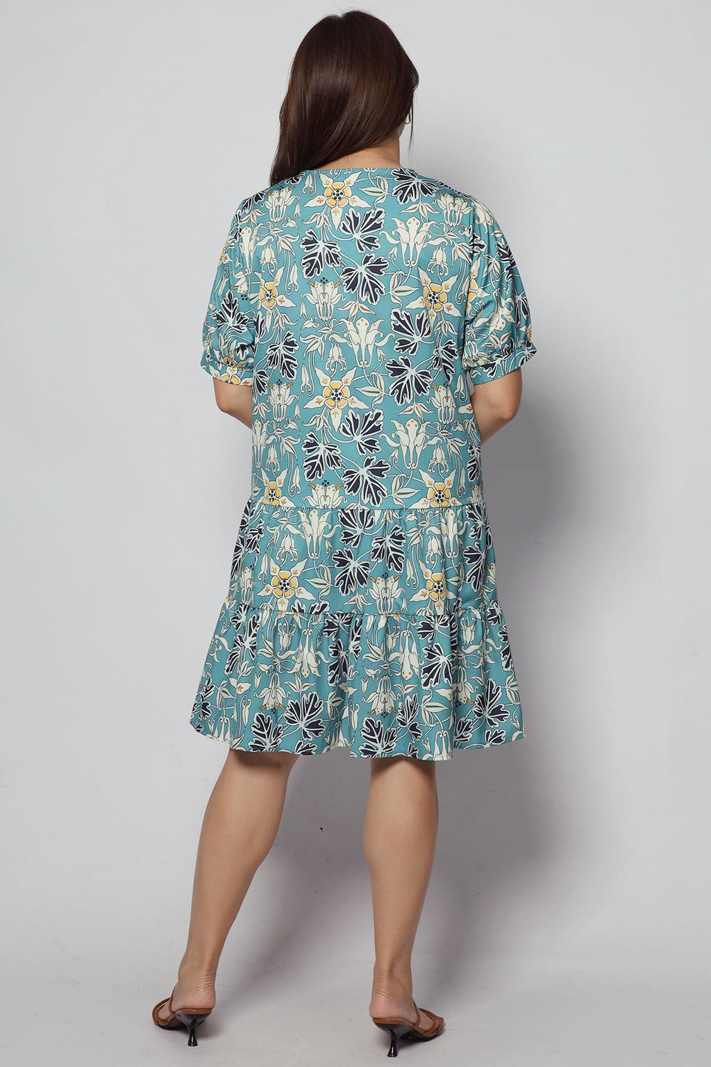 Sue Dress in Mint Foliage