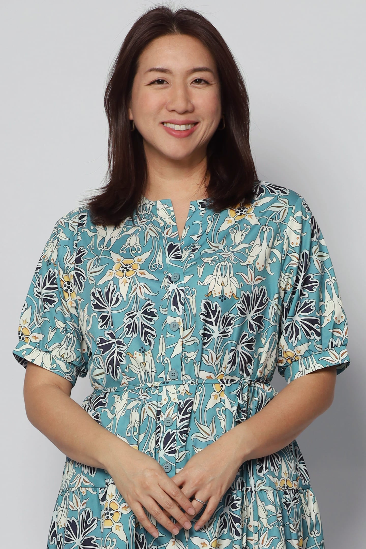 Sue Dress in Mint Foliage