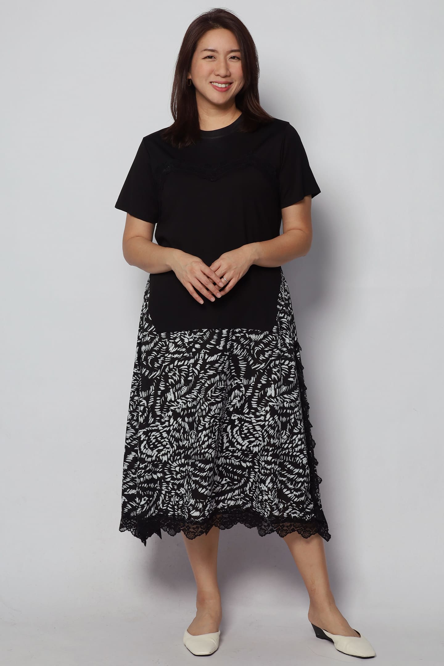 Thalia Abstract Dress in Black