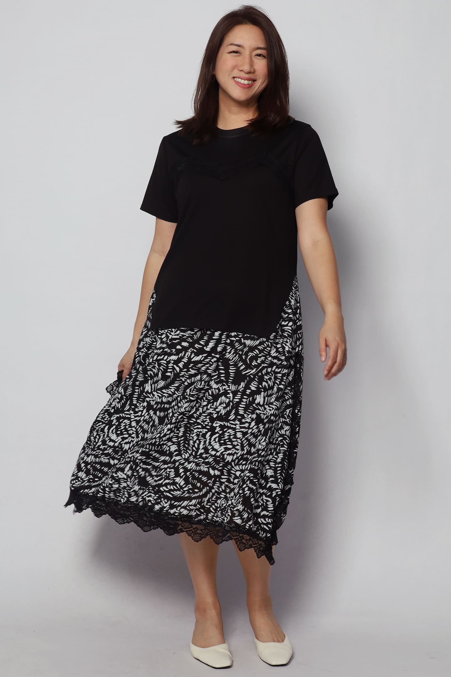 Thalia Abstract Dress in Black