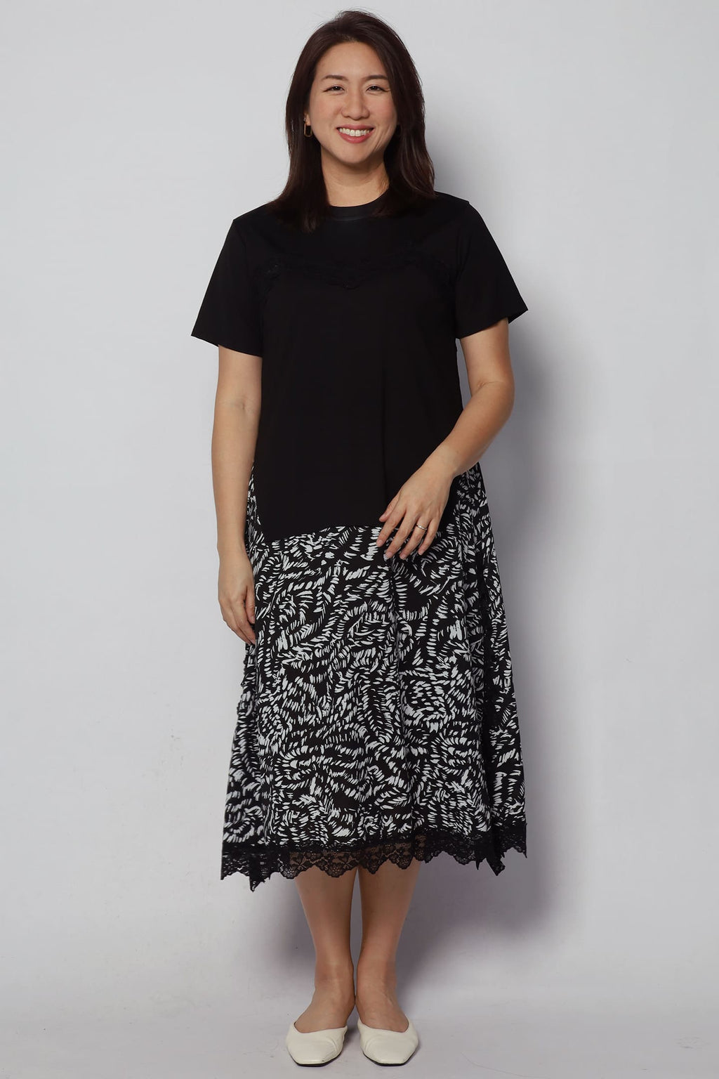 Thalia Abstract Dress in Black