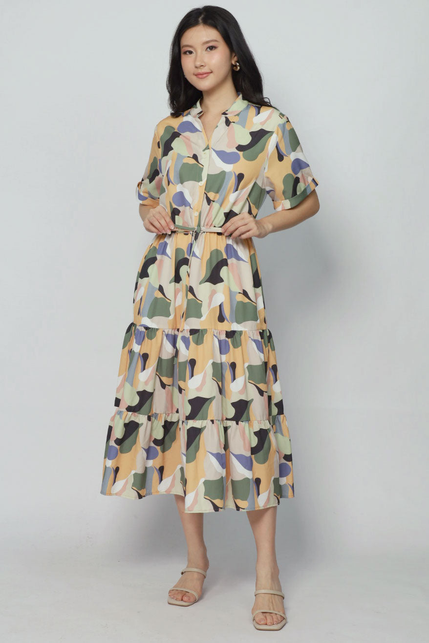 Vedette Dress in Pastel Picasso