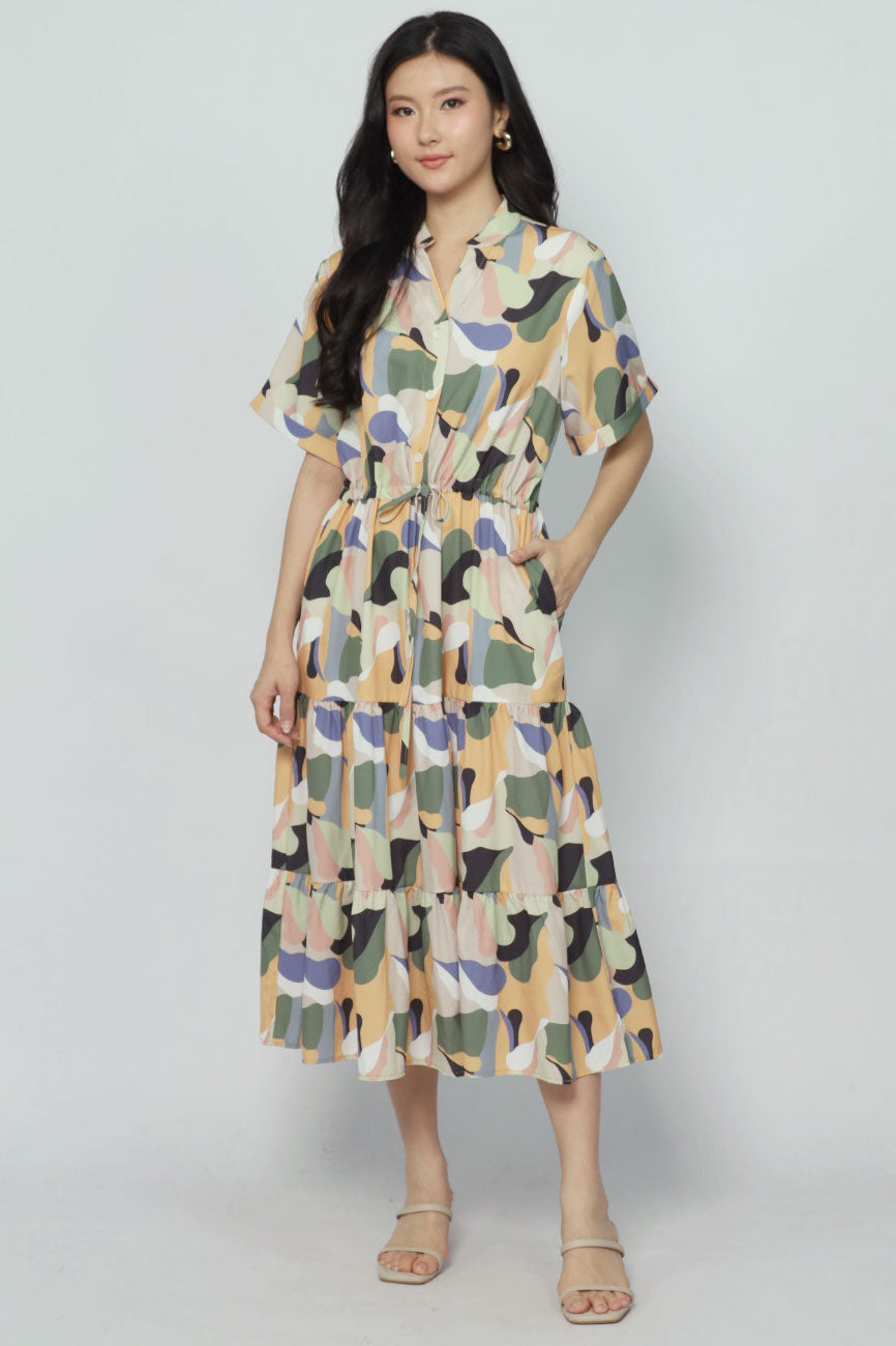 Vedette Dress in Pastel Picasso