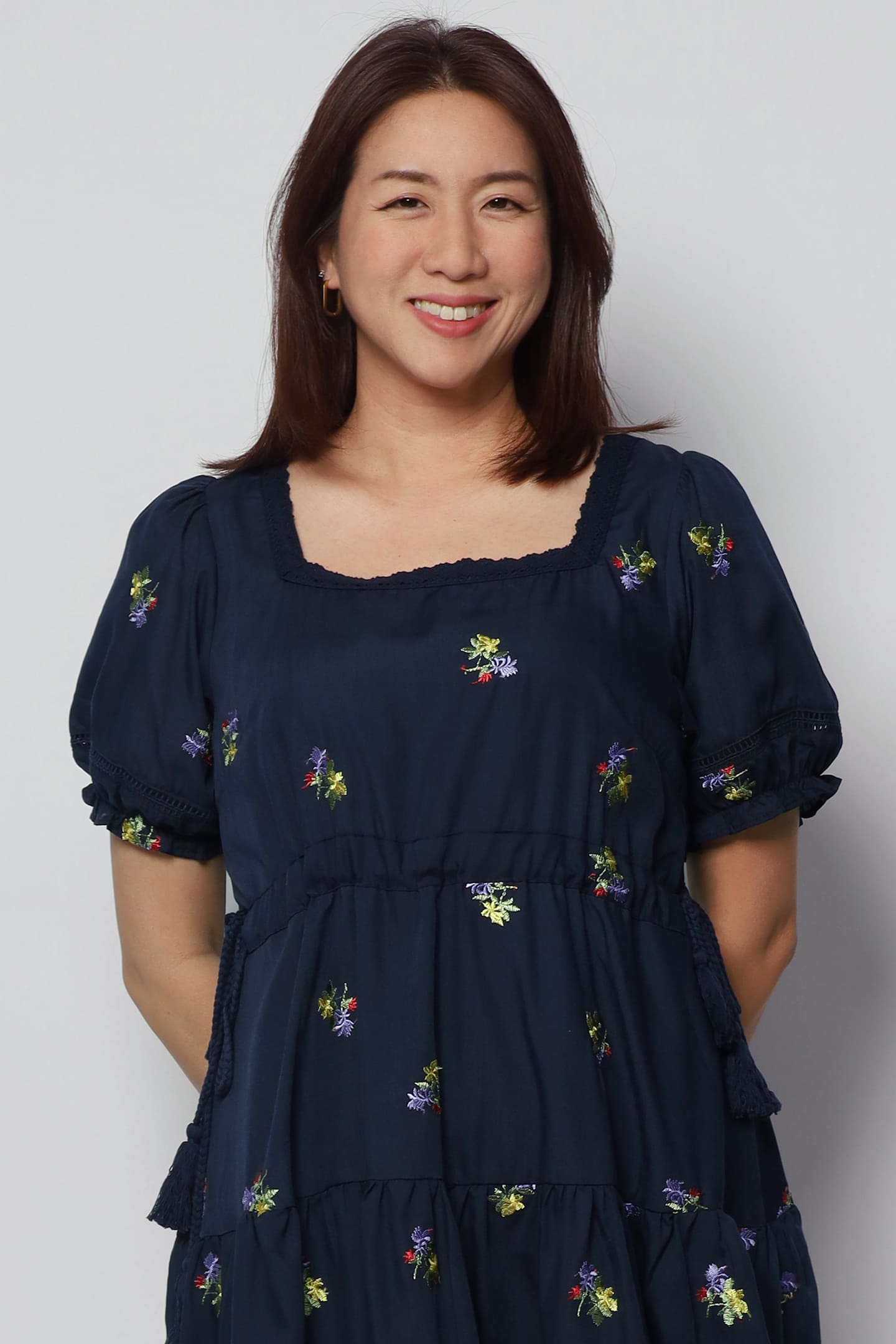 Victoria Dress in Holly Embroidery