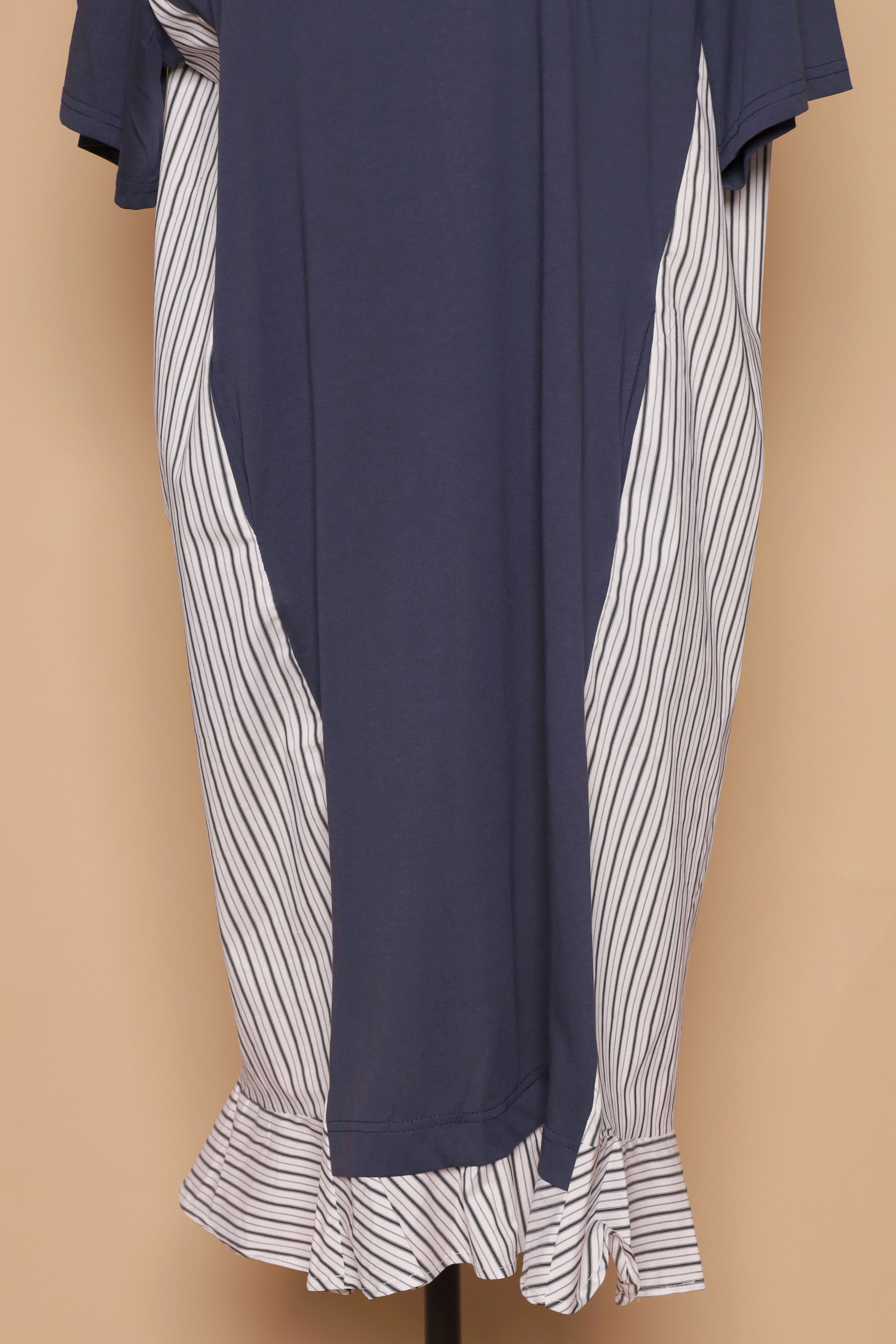 PO - Yong Pinstripes Dress in Blue
